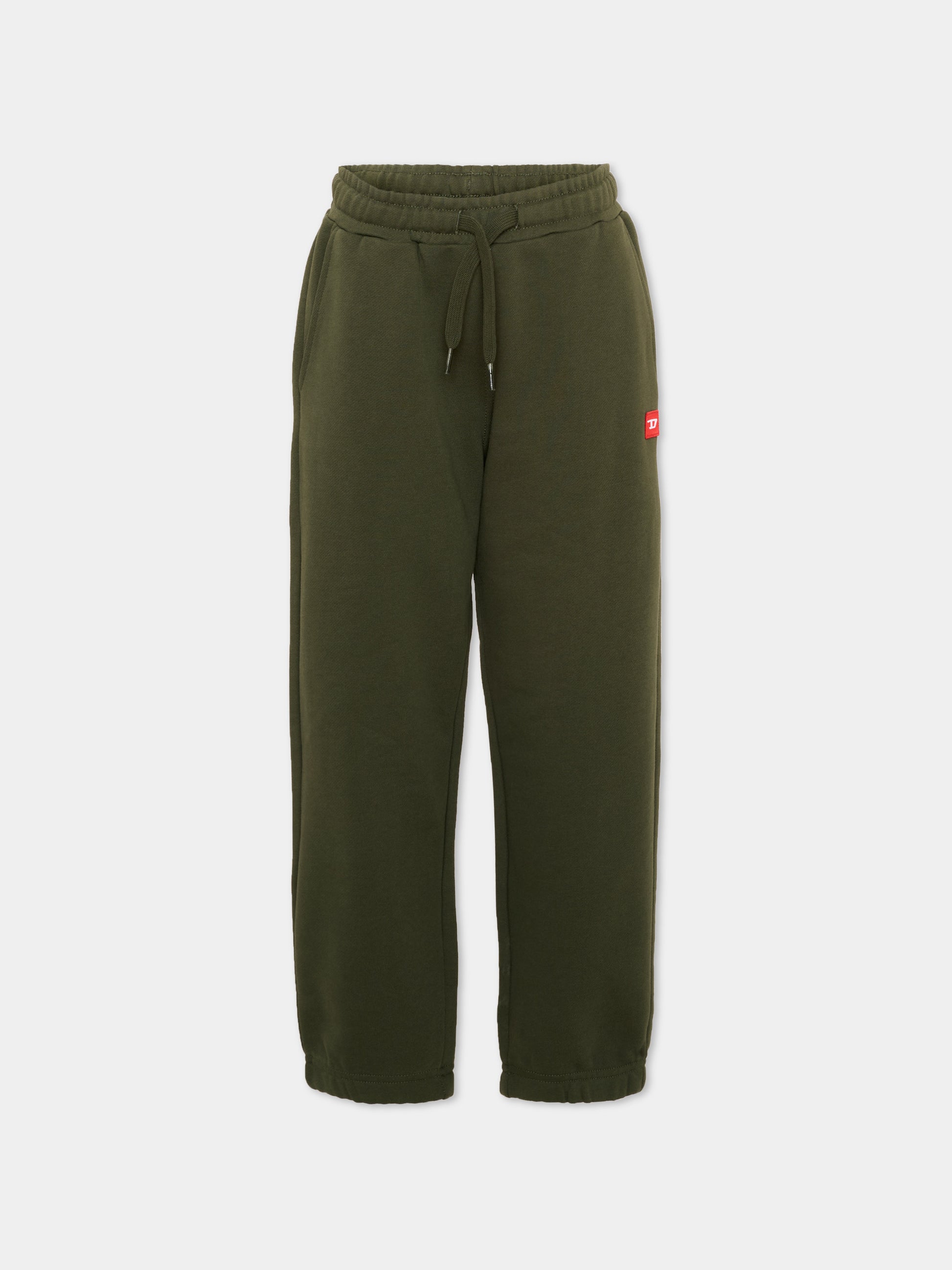 Pantaloni sportivi verdi per bambini con logo,Diesel,J02461 0GEAD K513