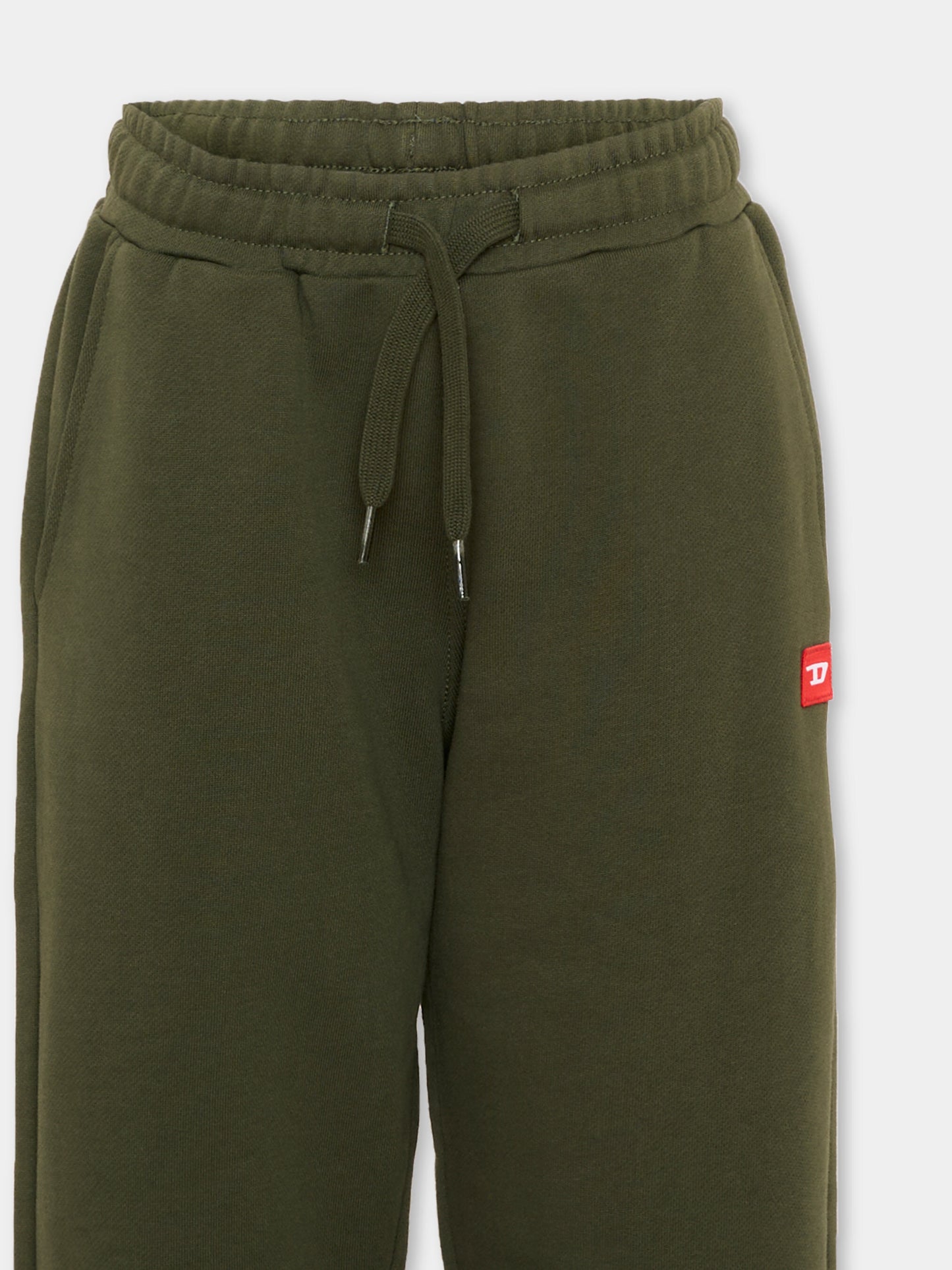 Pantaloni sportivi verdi per bambini con logo,Diesel,J02461 0GEAD K513