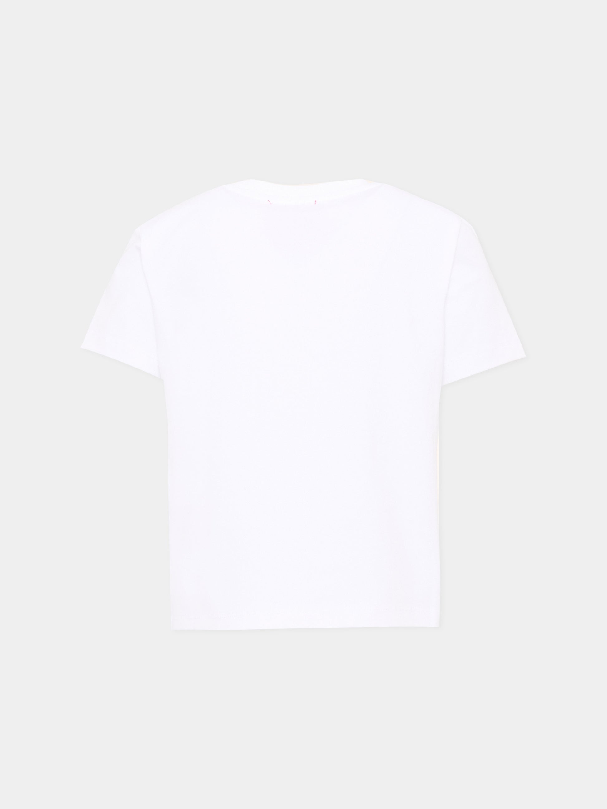 T-Shirt bianca per bambina con logo,Diesel,J02450 0AFAA K100