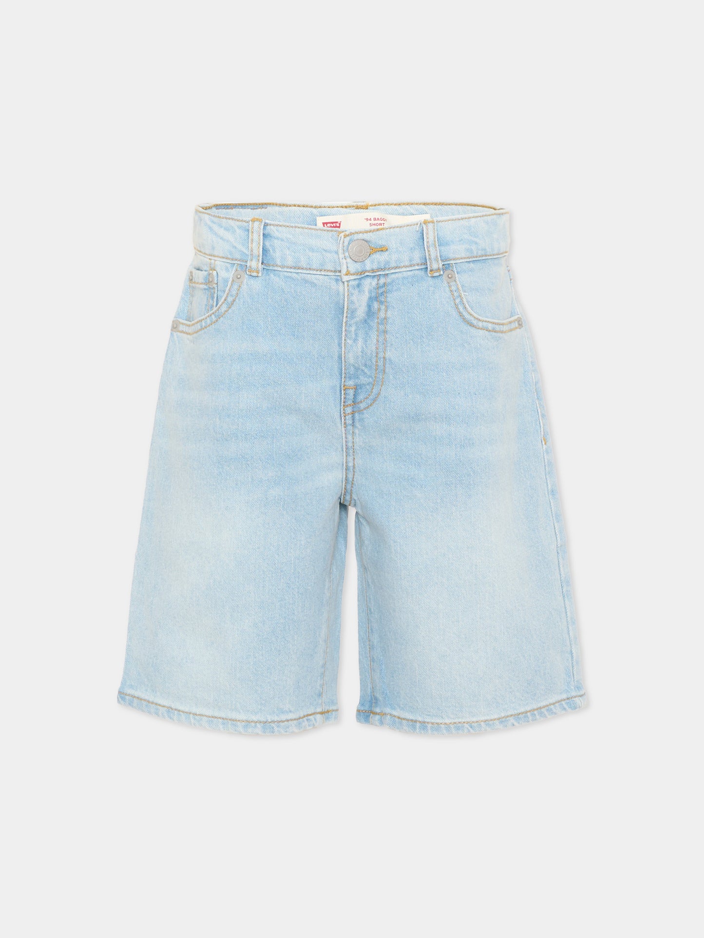 Shorts denim per bambina con patch logo,Levi's Kids,3EM221 L9T