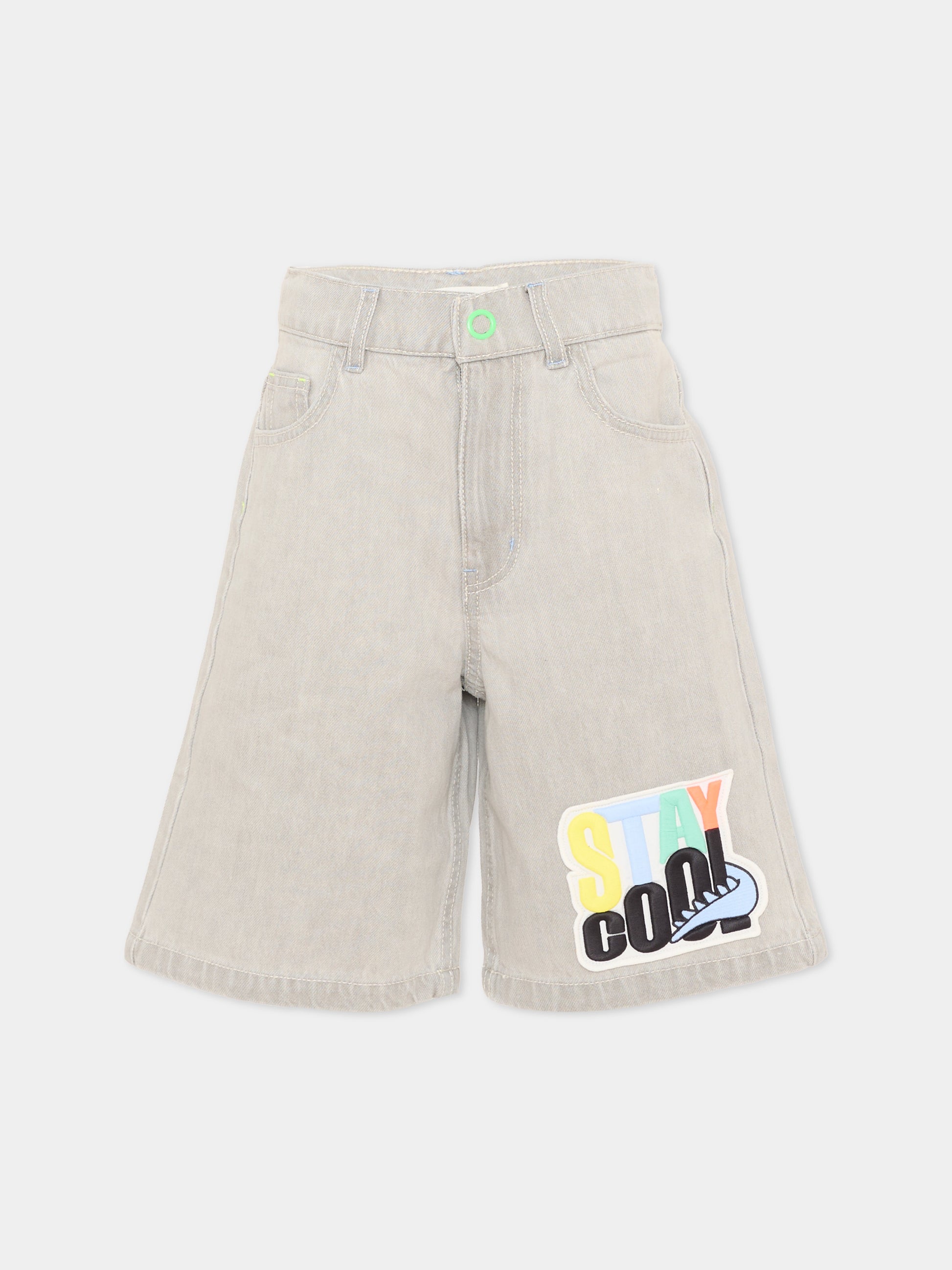 Shorts denim per bambino con patch,Billieblush,U21723 Z20