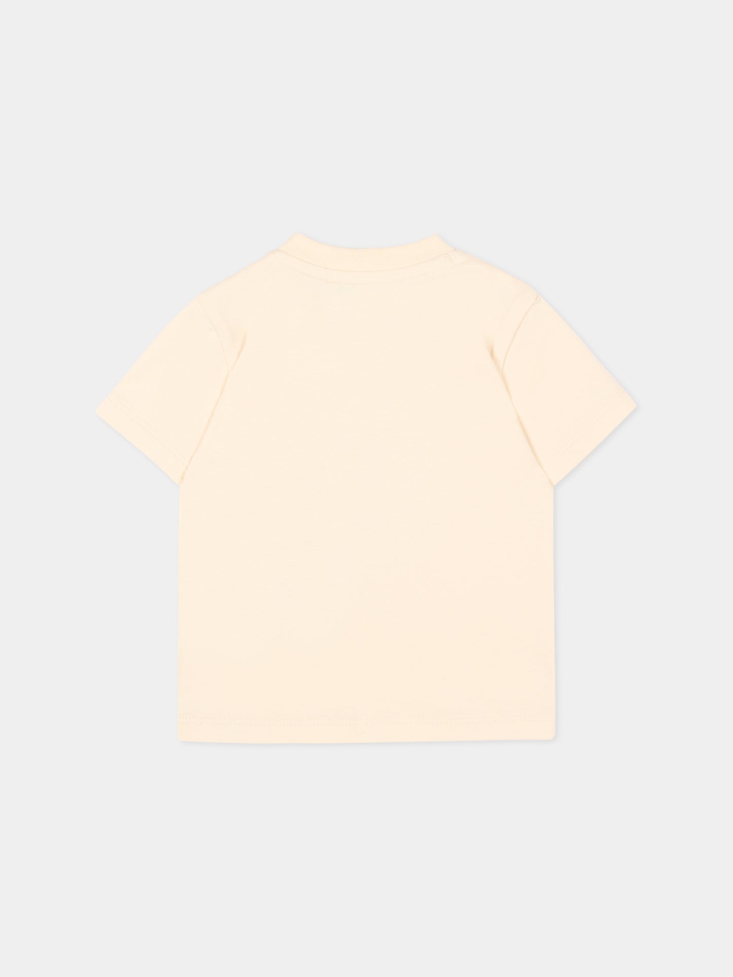 T-shirt beige per neonati con logo,Kenzo Kids,K61718 208