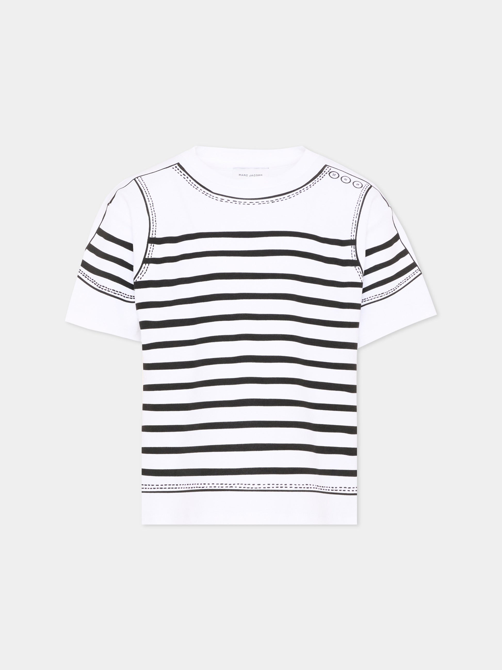 T-shirt bianca per bambina con logo,Marc Jacobs,W60740 10P