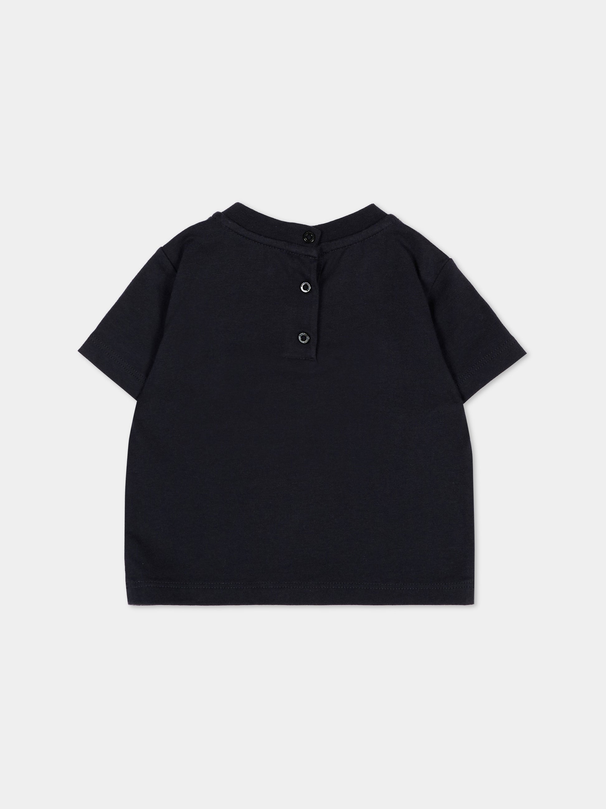 T-Shirt blu per bambini con logo,Balmain Kids,BX8541 Z3186 621BL