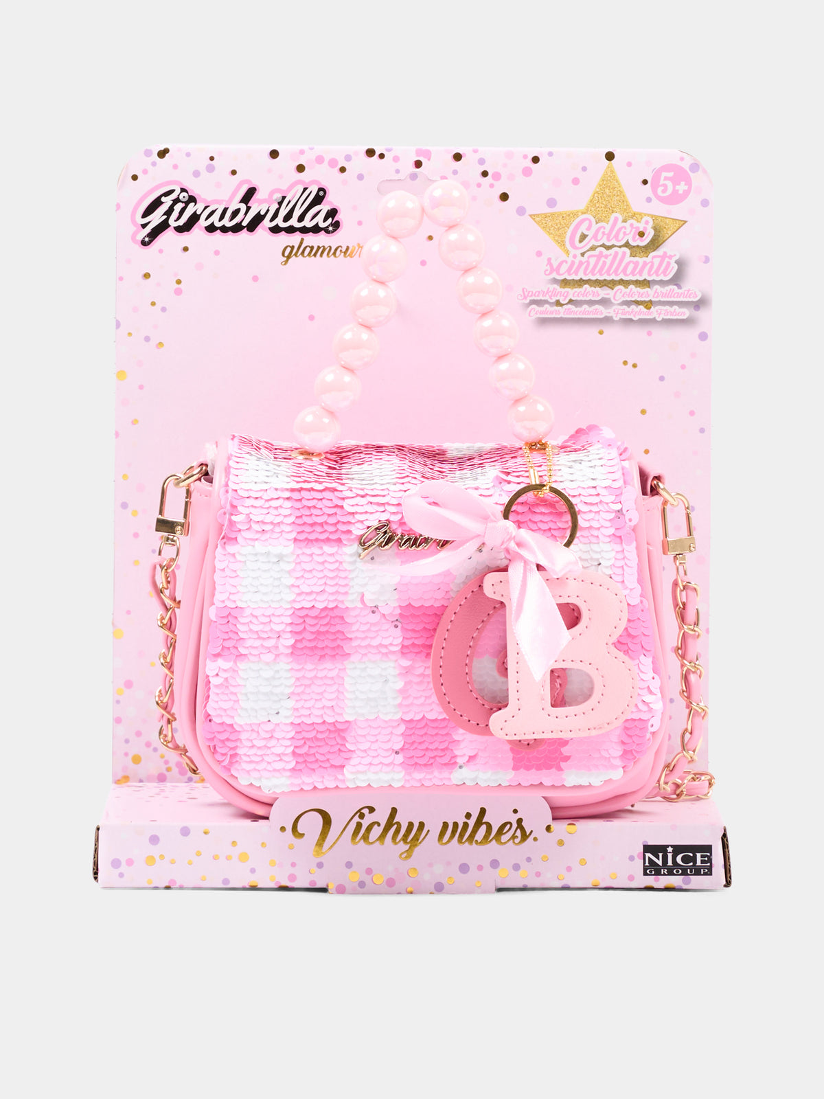 Borsa rosa per bambina con paillettes,Girabrilla,19154