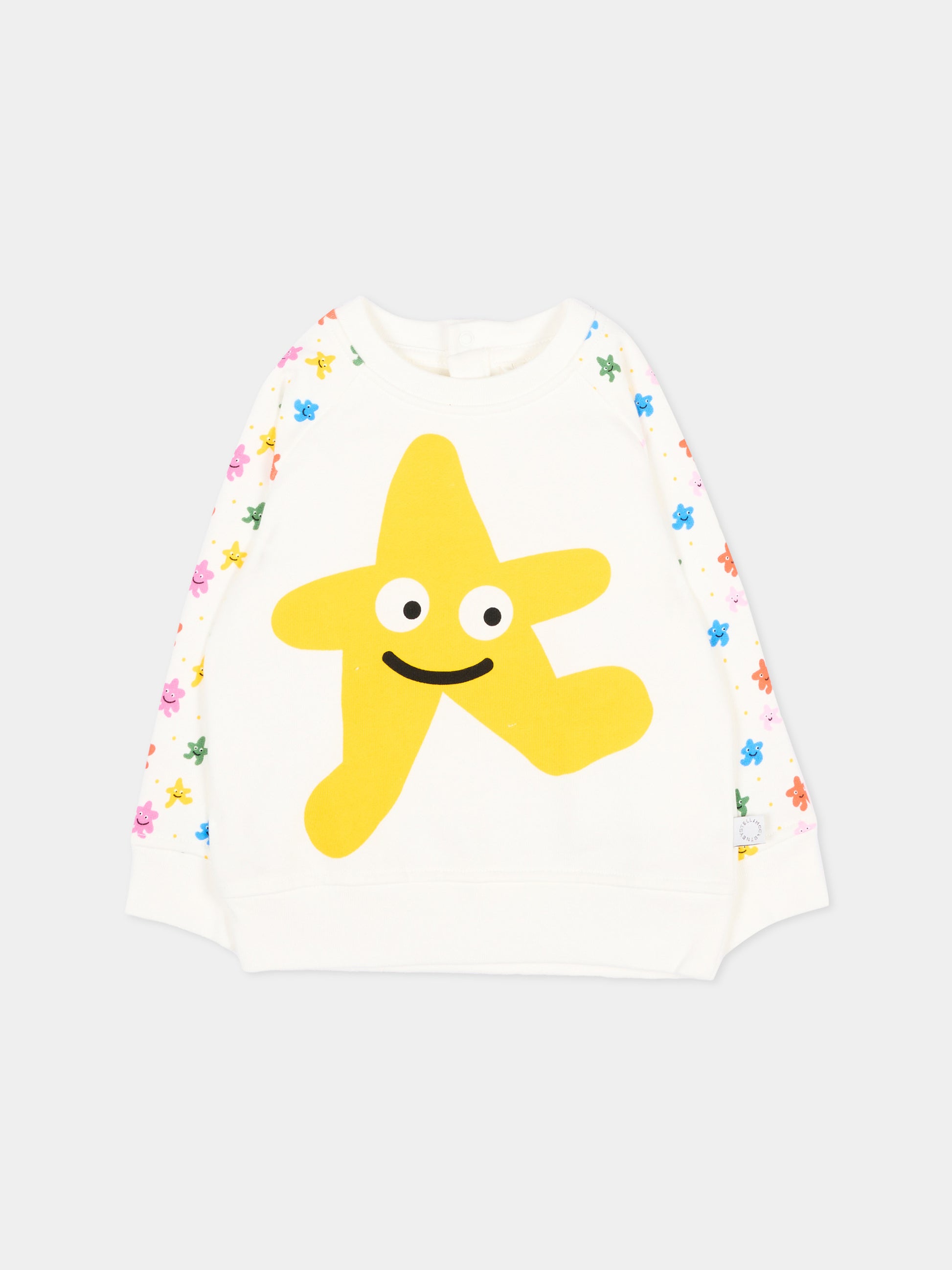 Felpa avorio per neonata con stelle,Stella Mccartney Kids,TX4050 Z3059 101