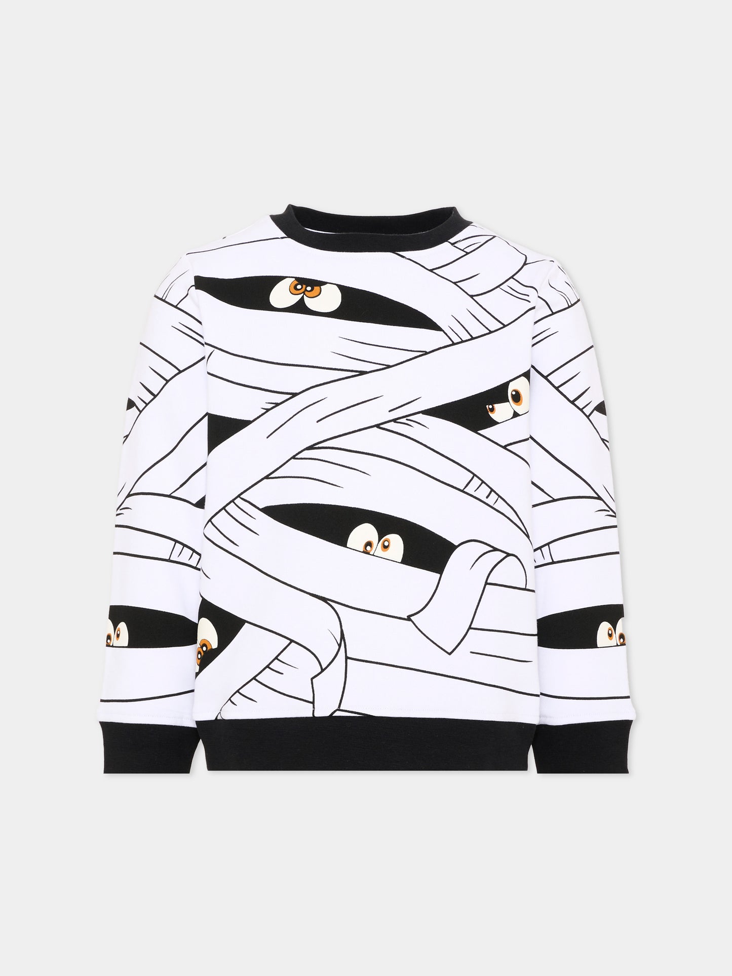 Felpa bianca per bambino con mummie,Stella Mccartney Kids,TX4P00 Z3084 100MC