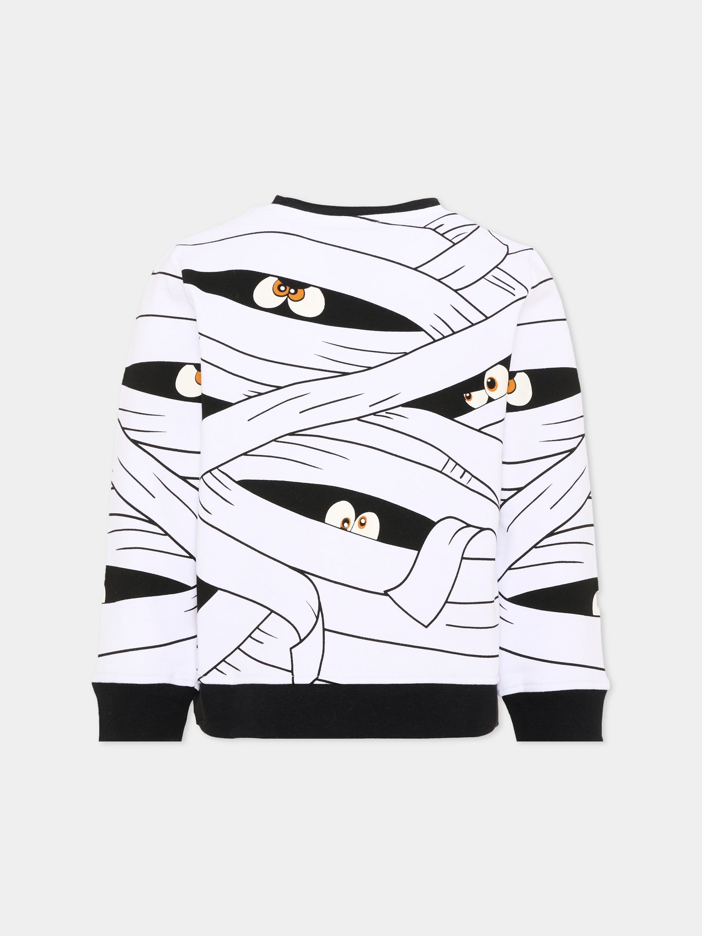 Felpa bianca per bambino con mummie,Stella Mccartney Kids,TX4P00 Z3084 100MC