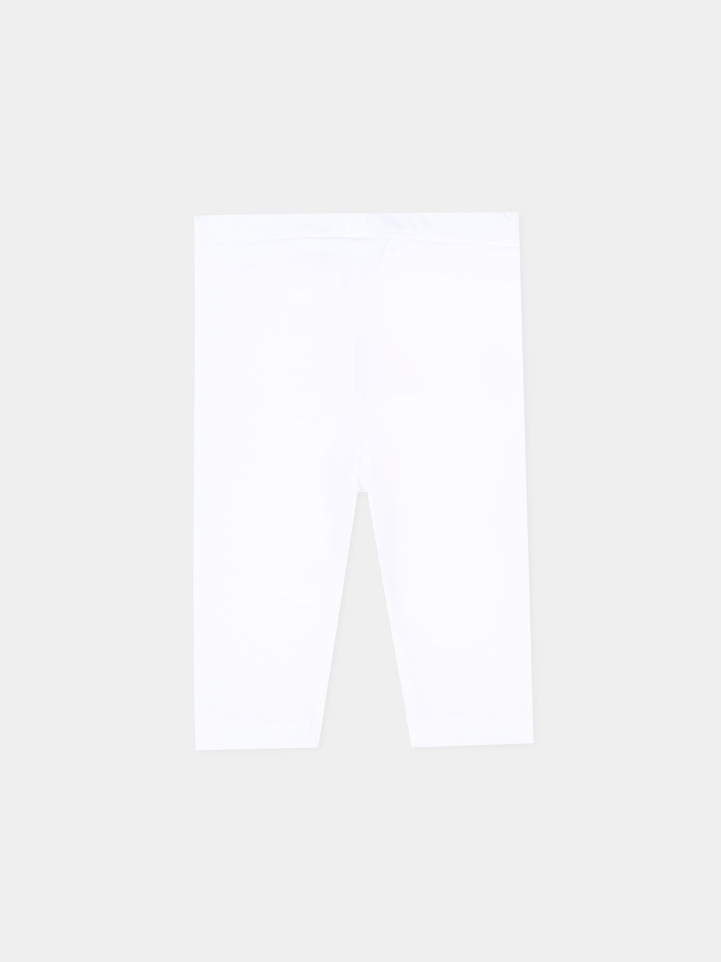 Leggings bianco per neonata con logo,Balmain Kids,BU6030 Z1883 100
