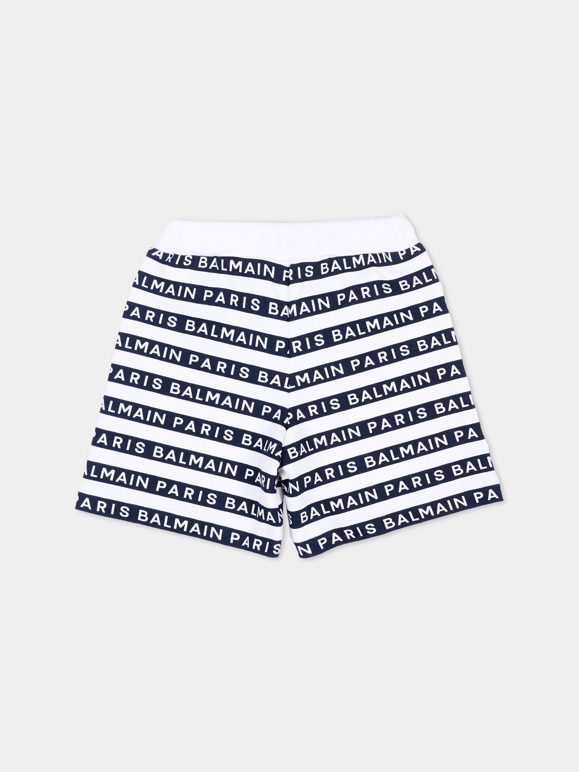 Shorts sportivi blu per neonati con logo,Balmain Kids,BU6589 Z1909 100BL