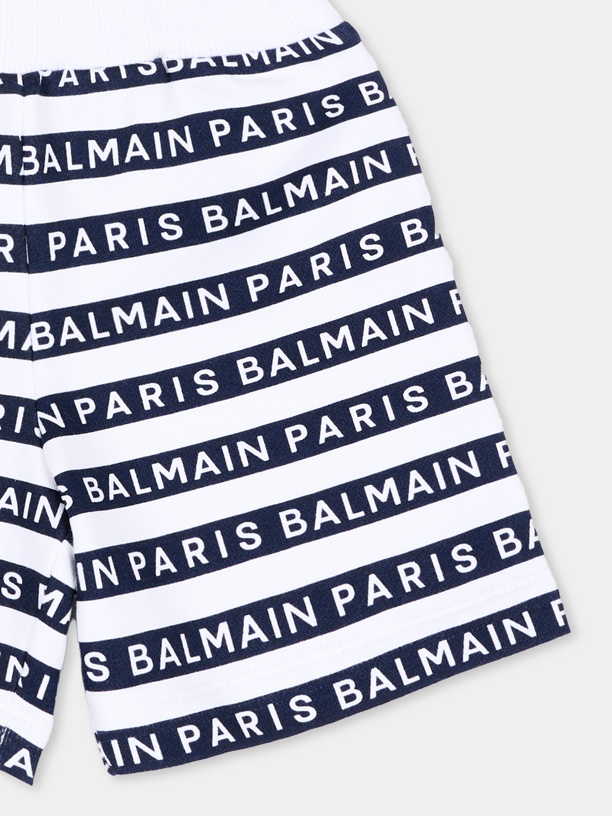 Shorts sportivi blu per neonati con logo,Balmain Kids,BU6589 Z1909 100BL