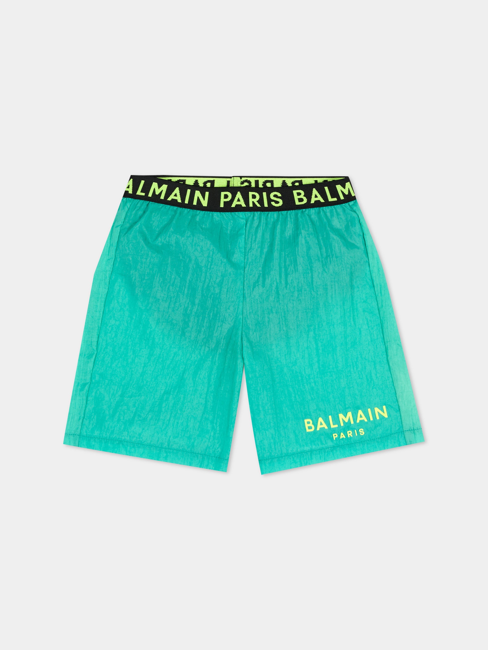 Boxer mare verde per neonato con logo,Balmain Kids,BUC509 Z1183 709GL