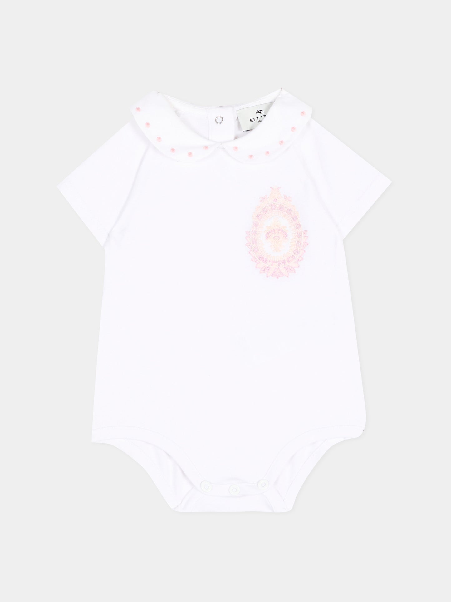 Body bianco per neonata con ricamo,Etro,GUA521 J0382 100RS