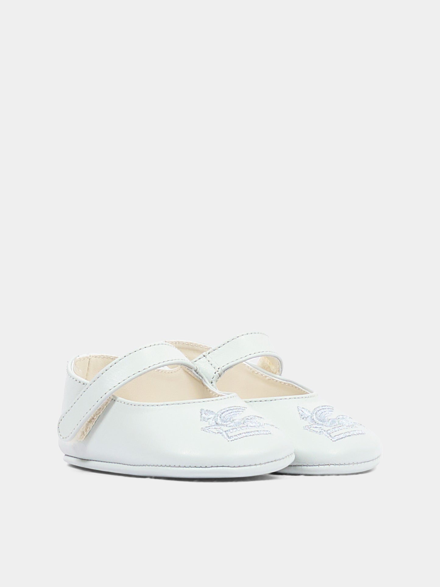 Scarpine celesti per neonata con logo,Etro,GV0026 Z2132 602