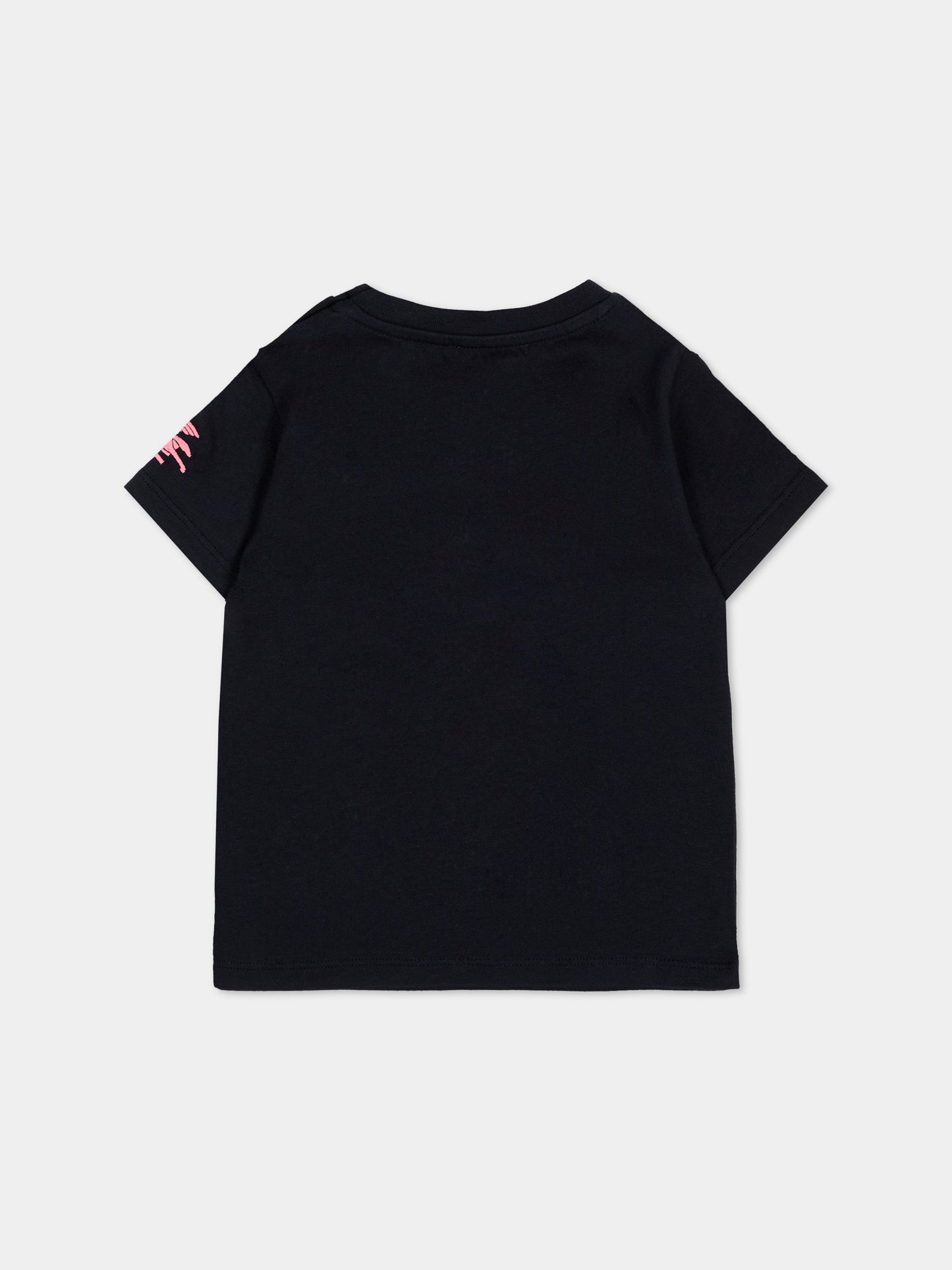 T-Shirt nera per neonata con Pegaso,Etro,GV8011 Z2081 635