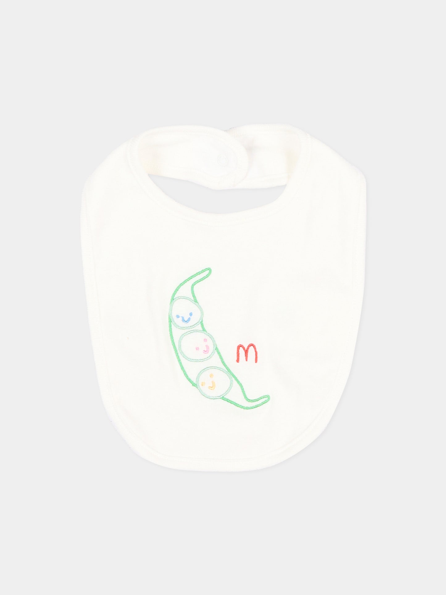 Bavaglino avorio per neonato con ricami,Stella Mccartney Kids,TVB630 Z0669 101