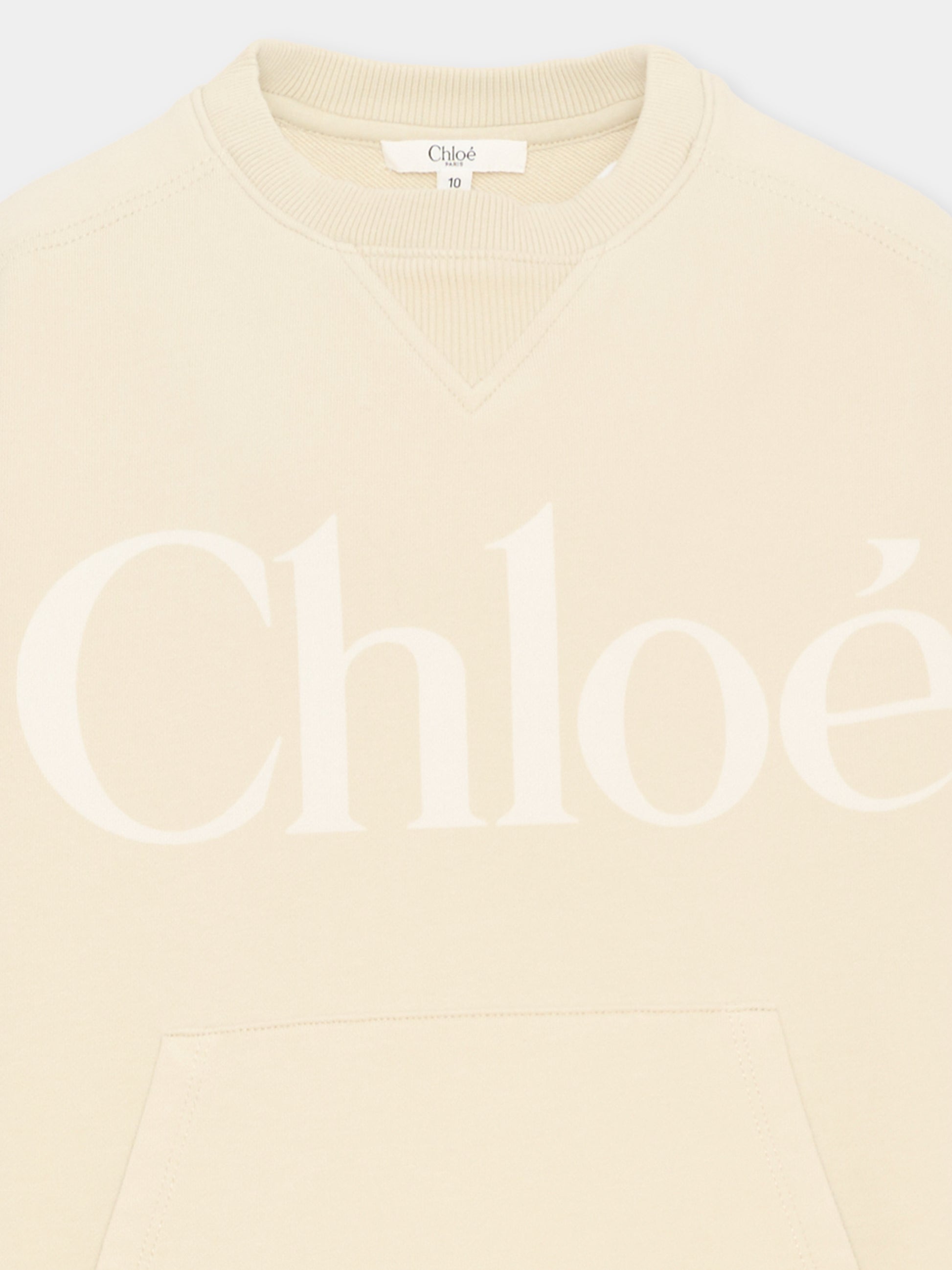 Vestito beige per bambina con logo,Chloé Kids,C21230 72J