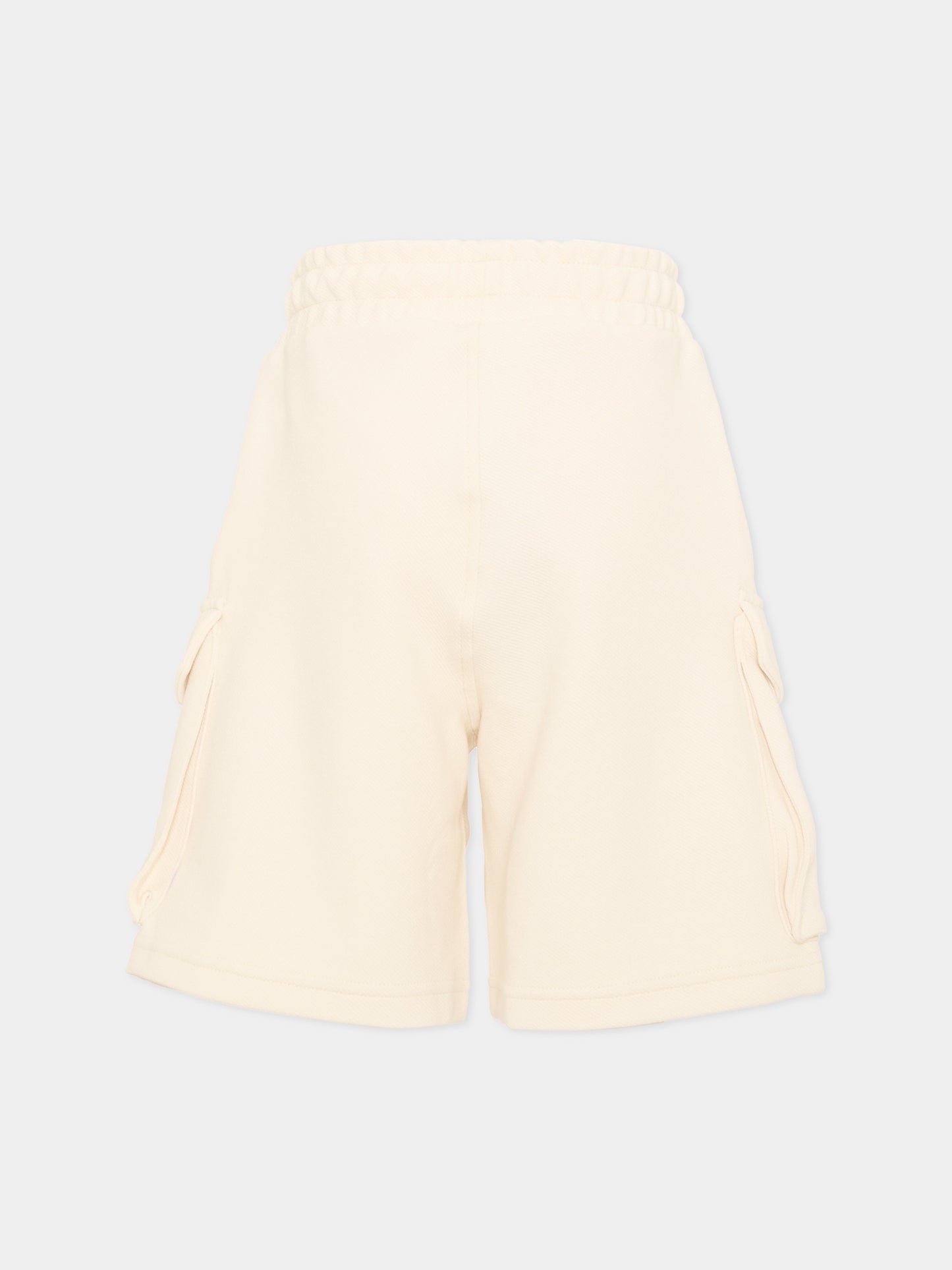 Shorts avorio per bambino con tasche cargo,Dkny,D62523 519