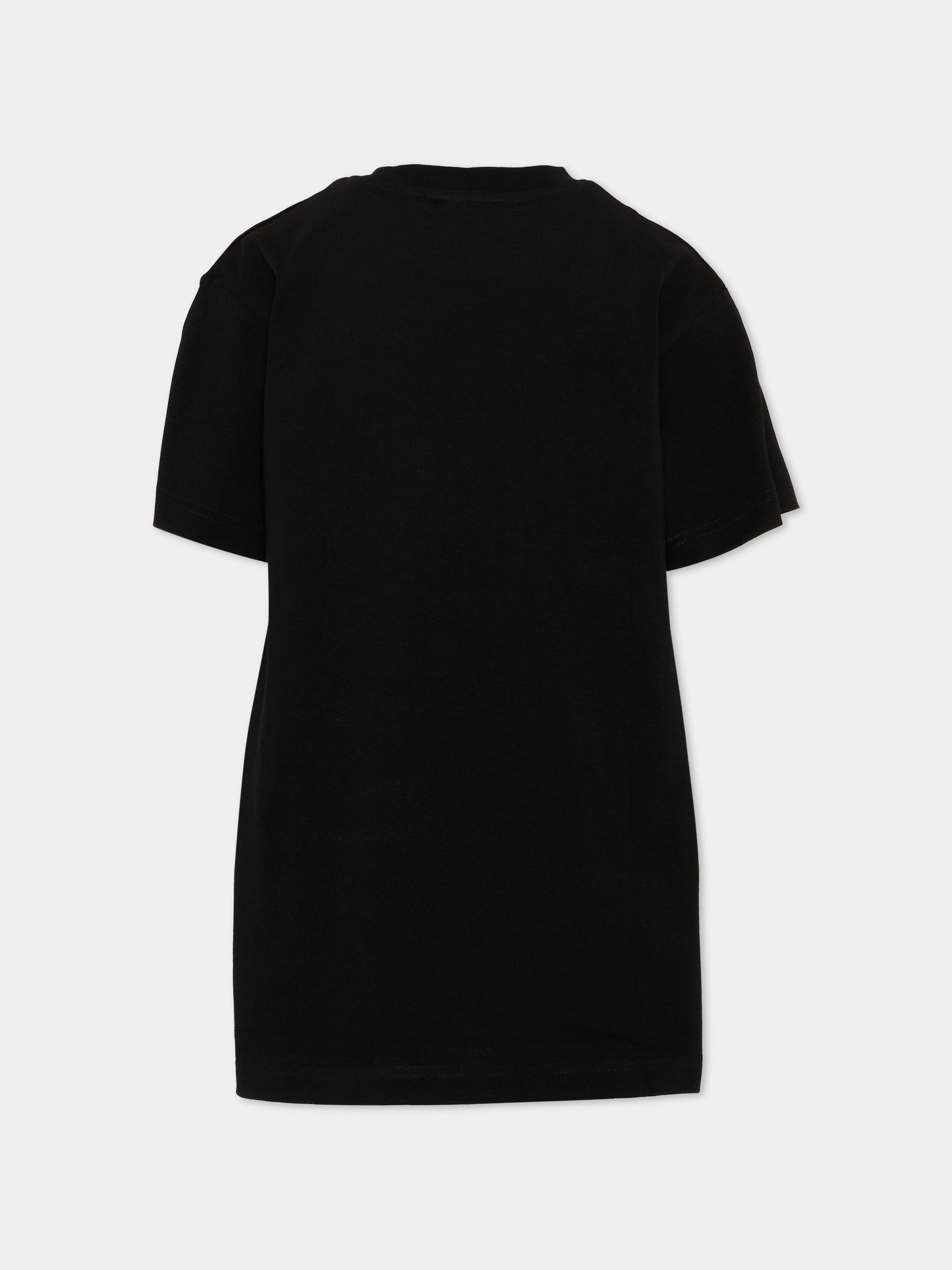 Vestito nero per bambina con logo,Dkny,D62696 09B