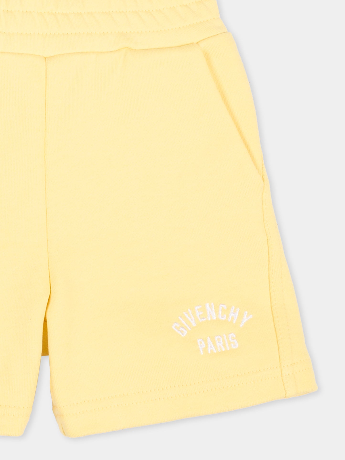 Shorts sportivi gialli per neonati con logo,Givenchy Kids,H31231 524