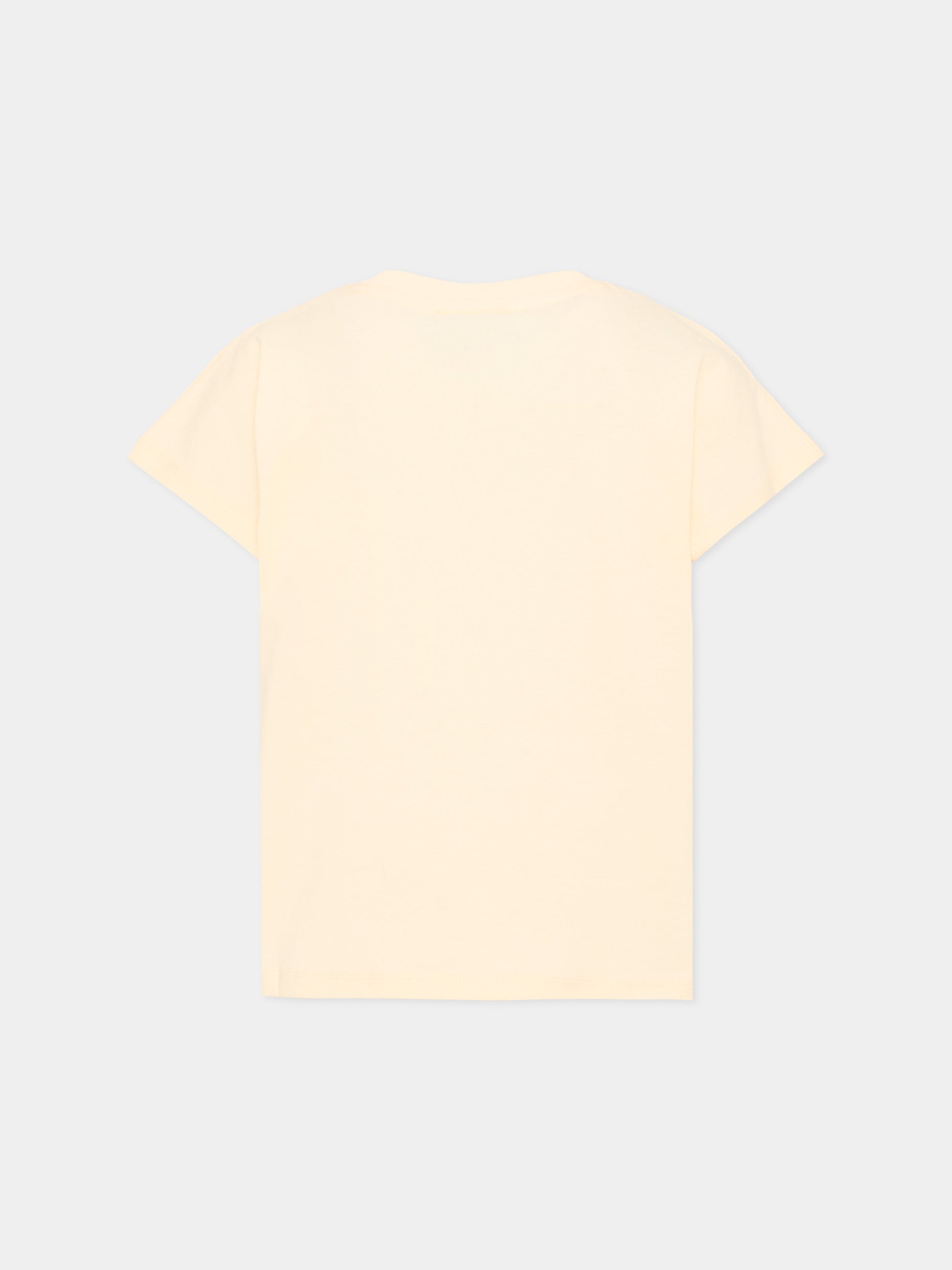 T-shirt avorio per bambina con lògo,Kenzo Kids,K61763 208