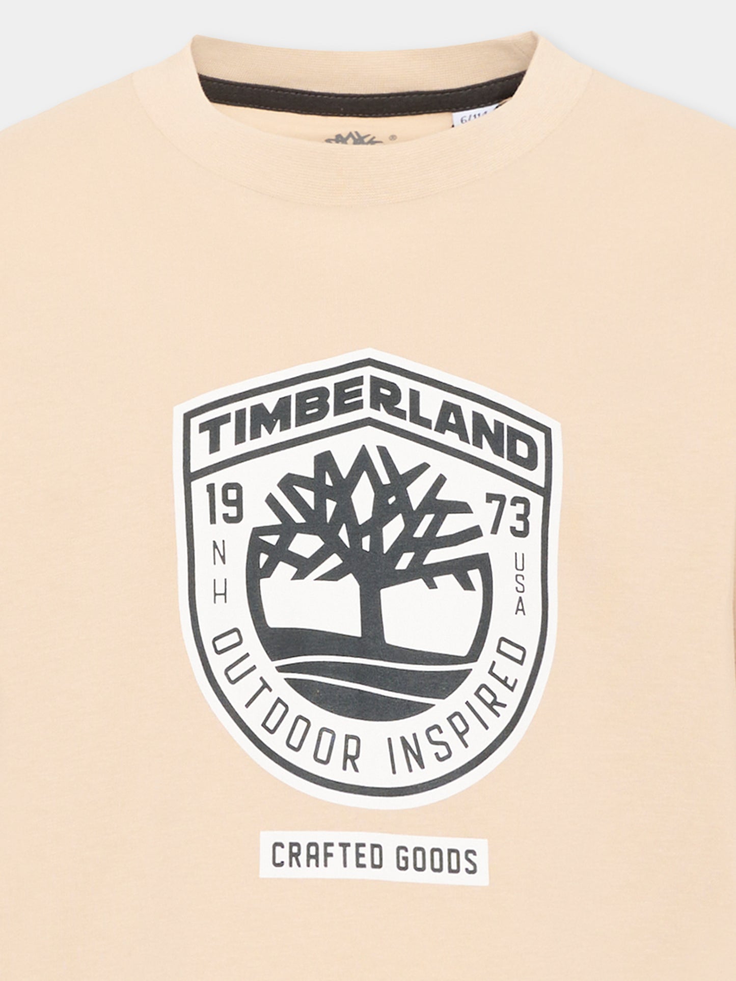 T-shirt beige per bambino con logo,Timberland,T60791 192