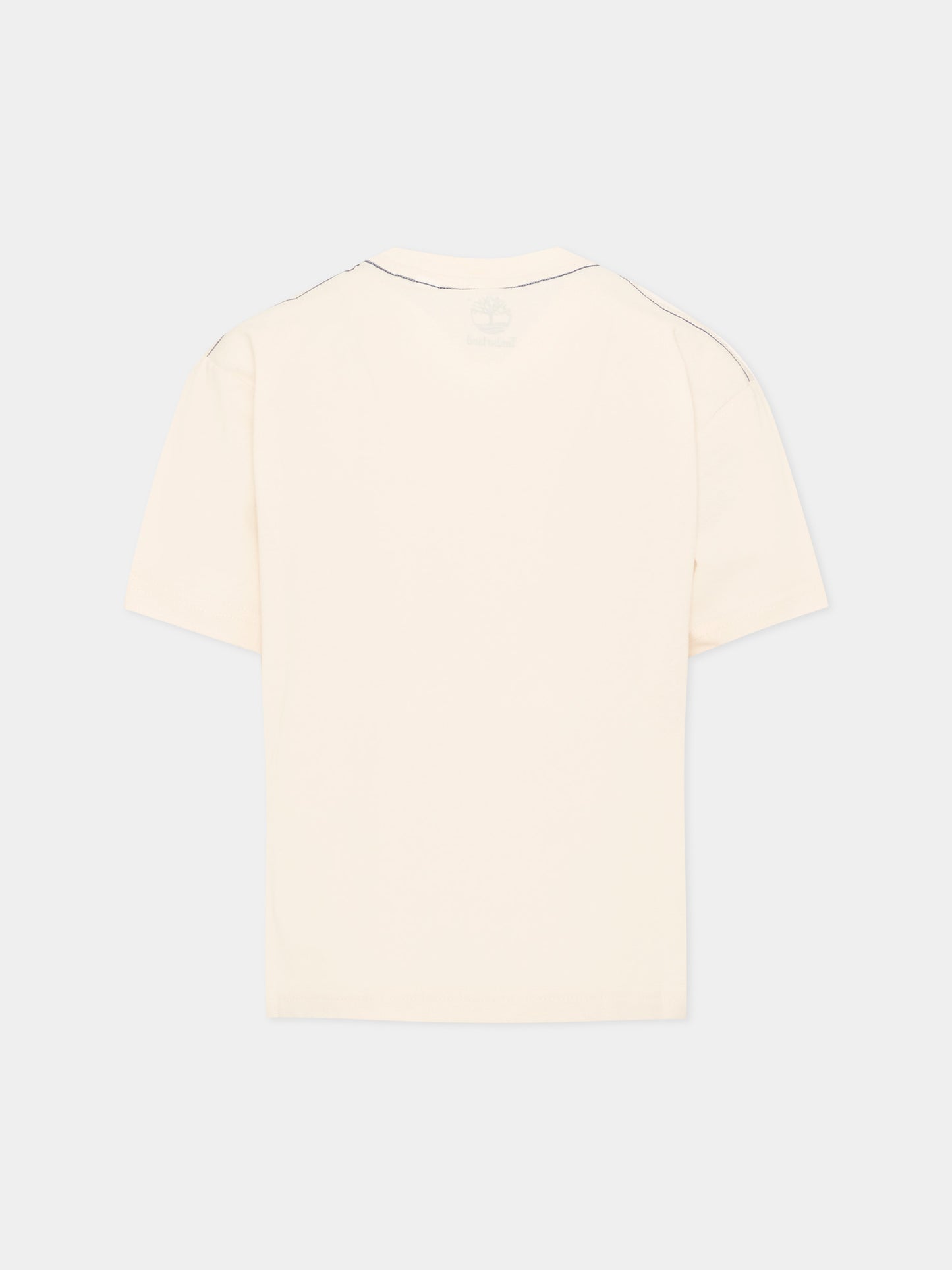 T-shirt avorio per bambino con logo,Timberland,T60796 127