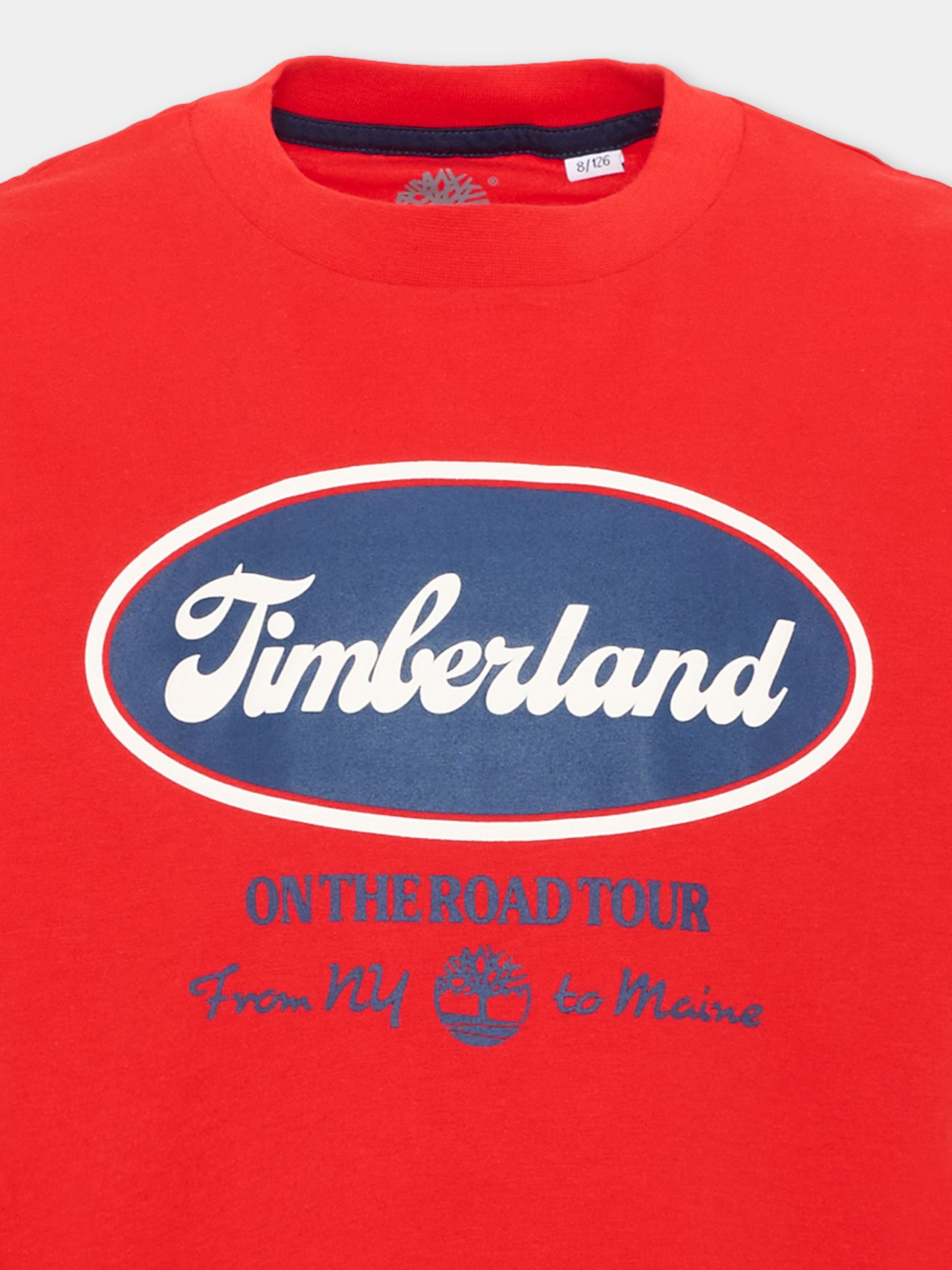 T-shirt rossa per bambino con logo,Timberland,T60796 97E