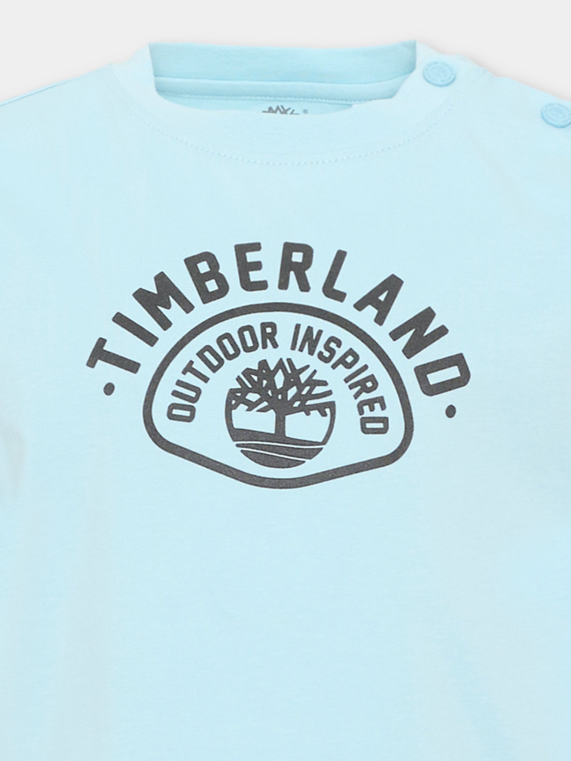Completo sportivo celeste per bambino con logo,Timberland,T60859 77B