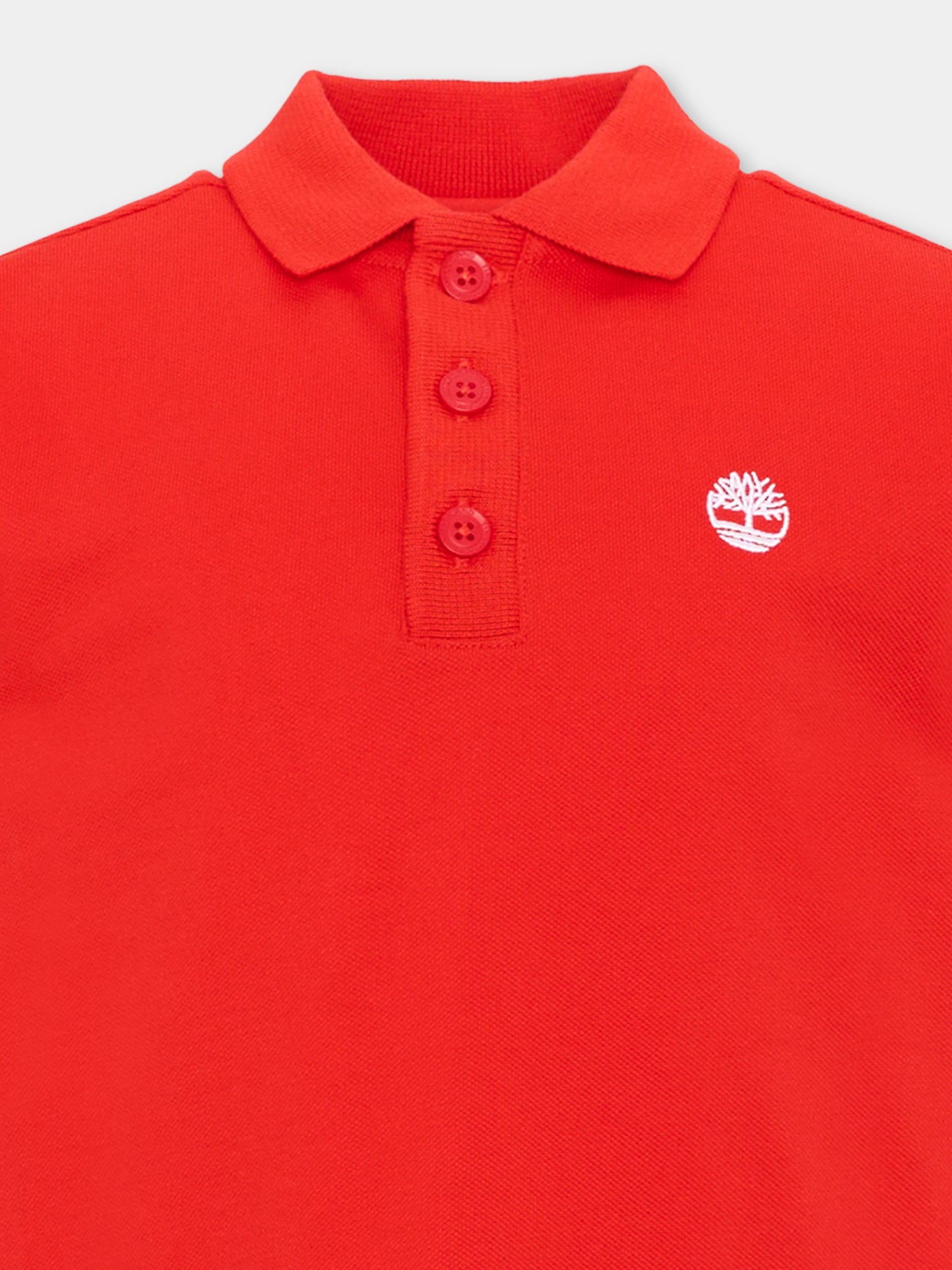 Polo rossa per bambino con logo,Timberland,T60875 97E