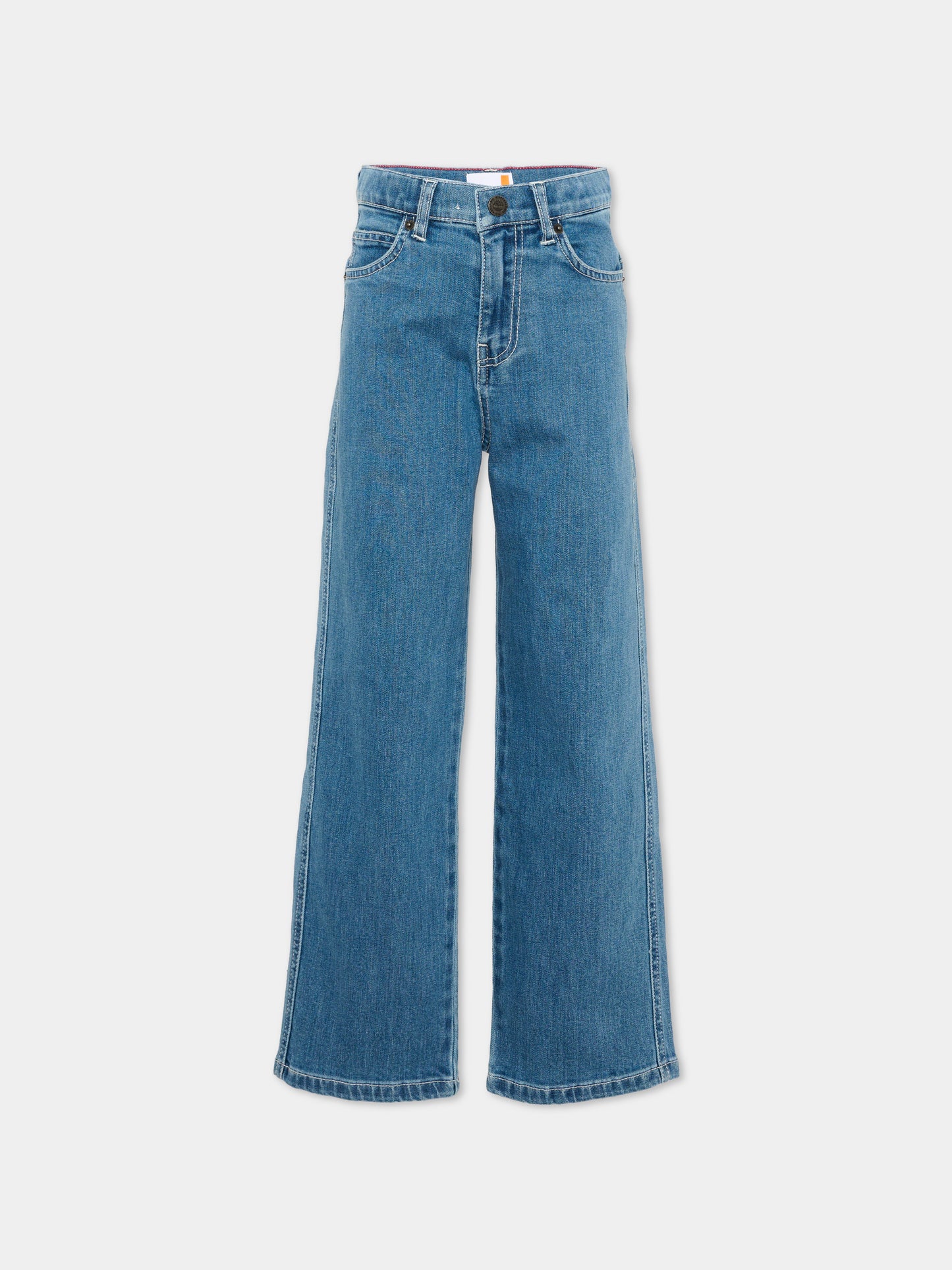 Jeans denim per bambino con patch logo,Timberland,T60960 Z10