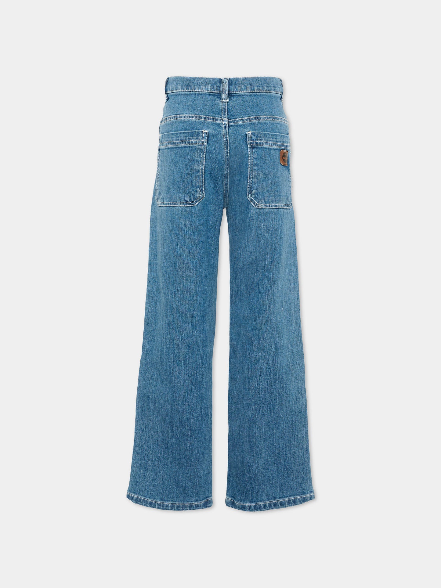 Jeans denim per bambino con patch logo,Timberland,T60960 Z10