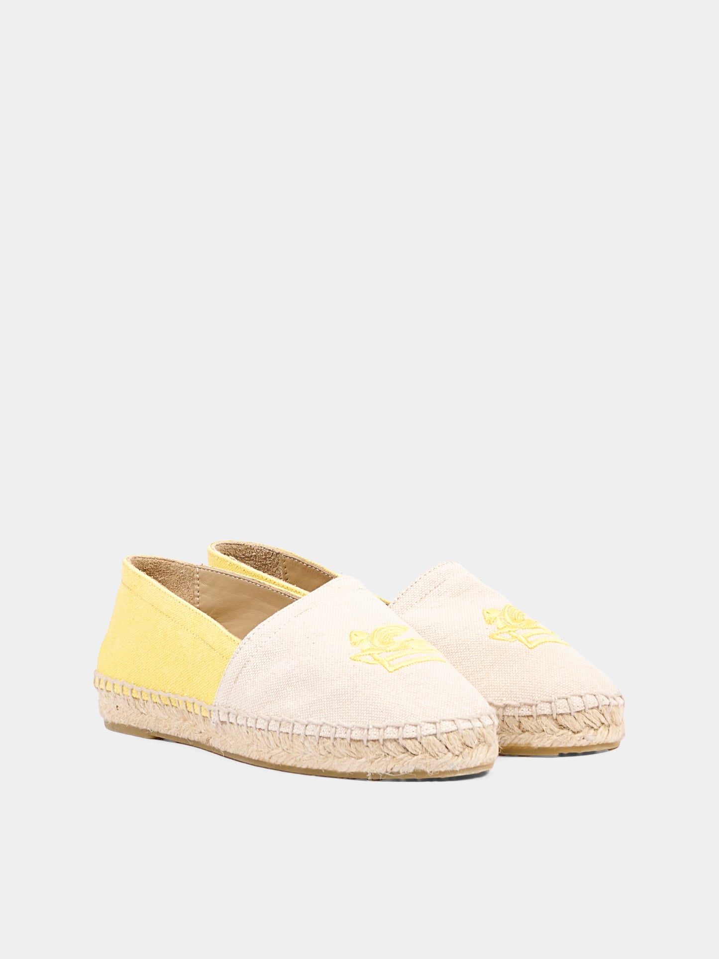 Espadrillas gialle per bambini con Pegaso,Etro,GW0P96 Z2921 105GL