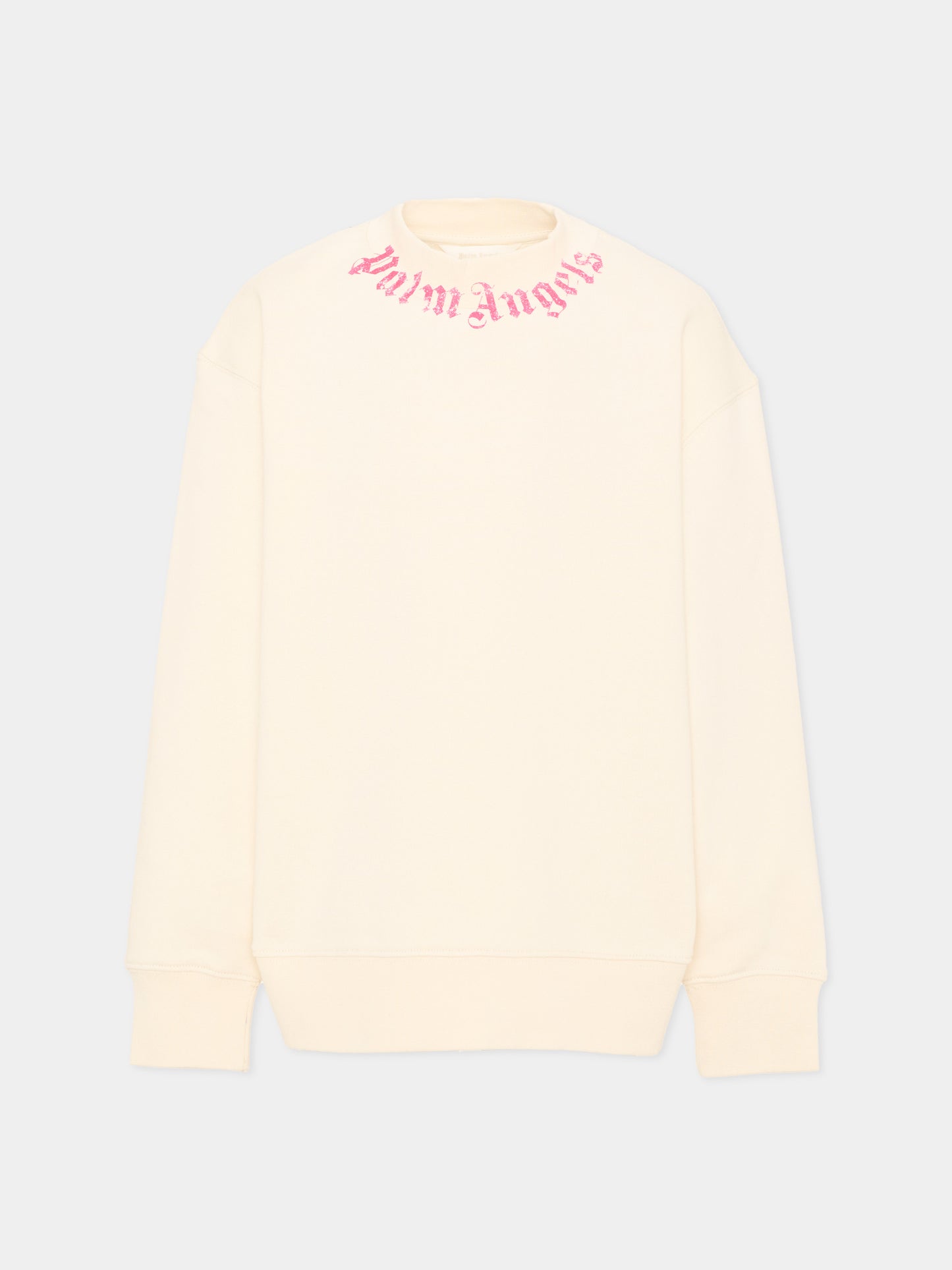Felpa avorio per bambina con logo,Palm Angels,VPGBA013S26FLE004 002