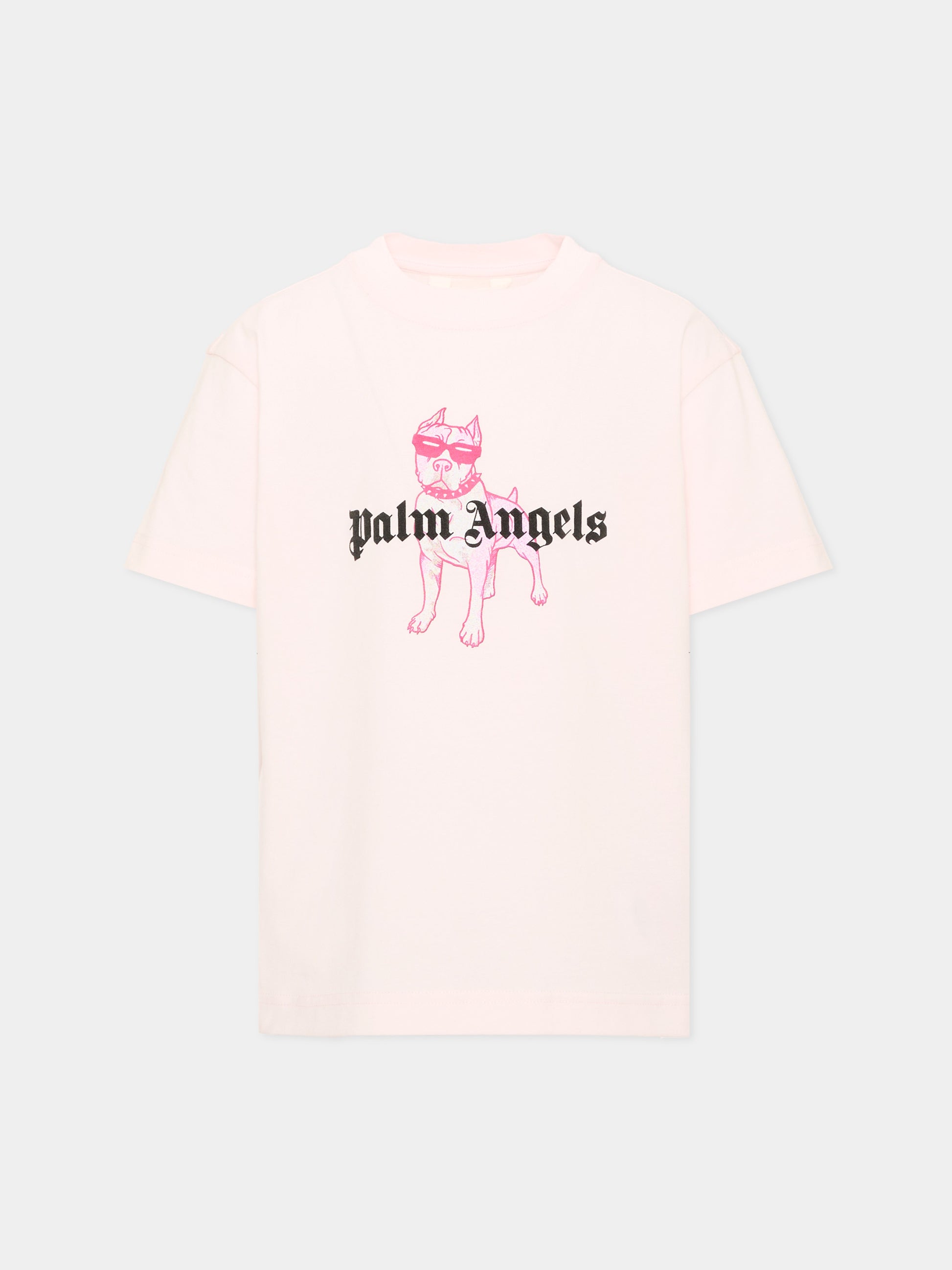 T-shirt rosa per bambina con stampa,Palm Angels,PGAA002S26JER009 042