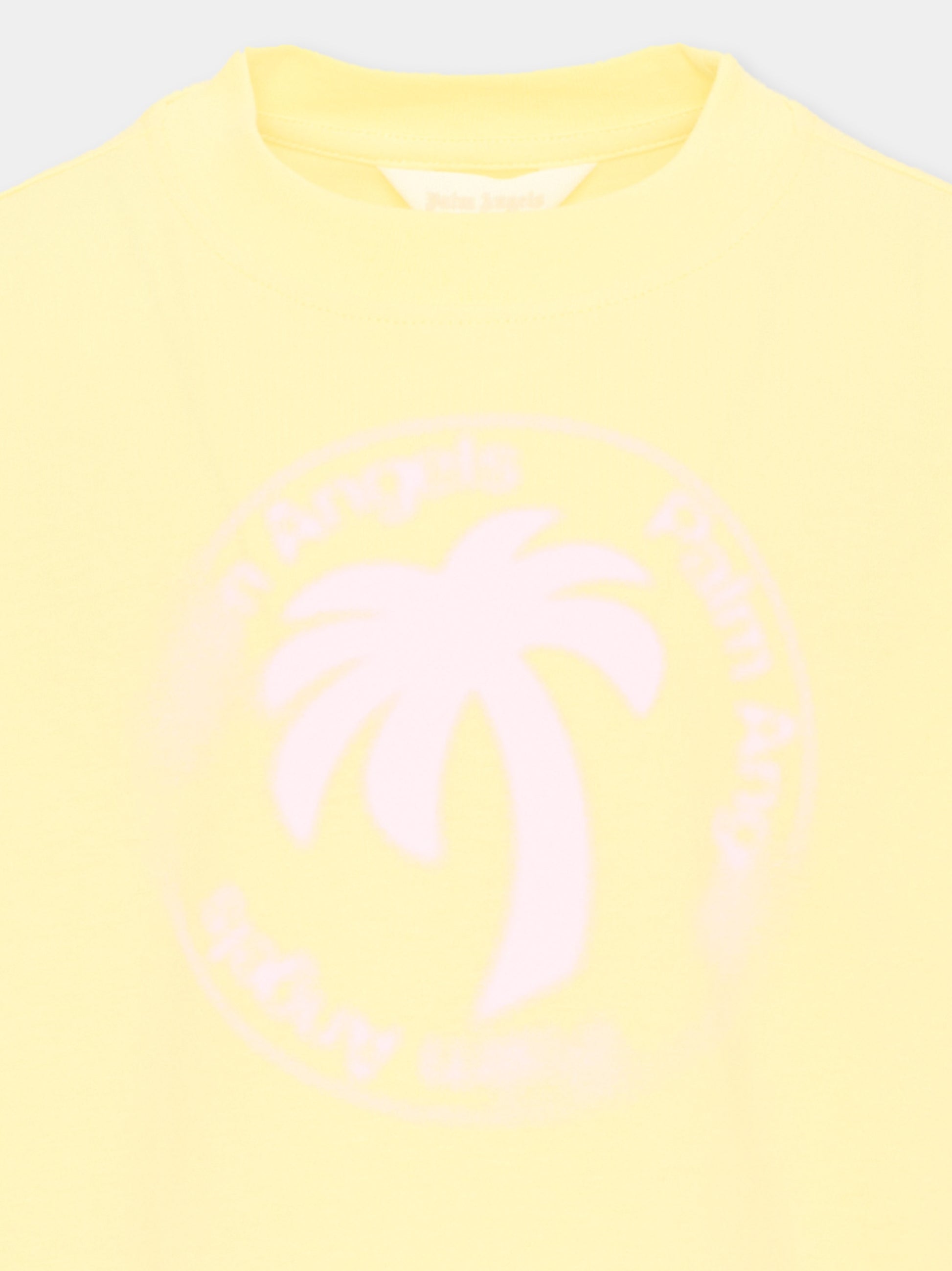 T-shirt gialla per bambina con stampa,Palm Angels,PGAA002S26JER004 020