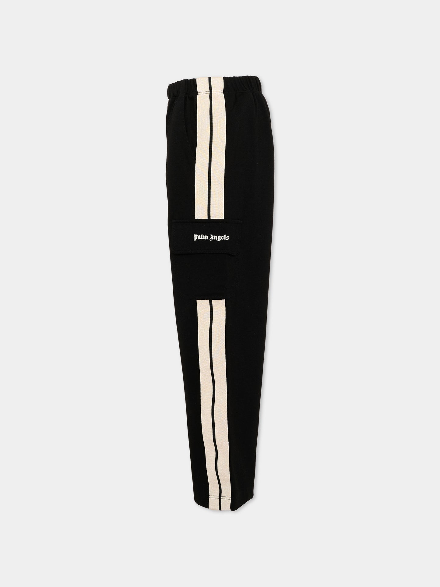 Pantalone nero per bambina cargo,Palm Angels,PGCJ011S26FLE001 110