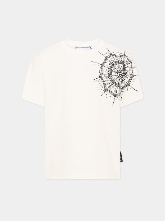 T-shirt avorio per bambino con logo,Philipp Plein Junior,S6PHJBTH074 002