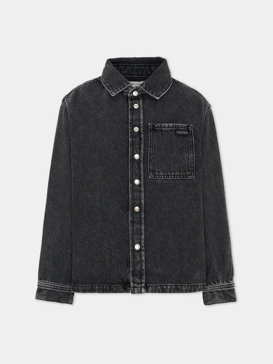 Camicia a manica lunga nero per bambino,Calvin Klein Kids,IB0IB02624 1BY
