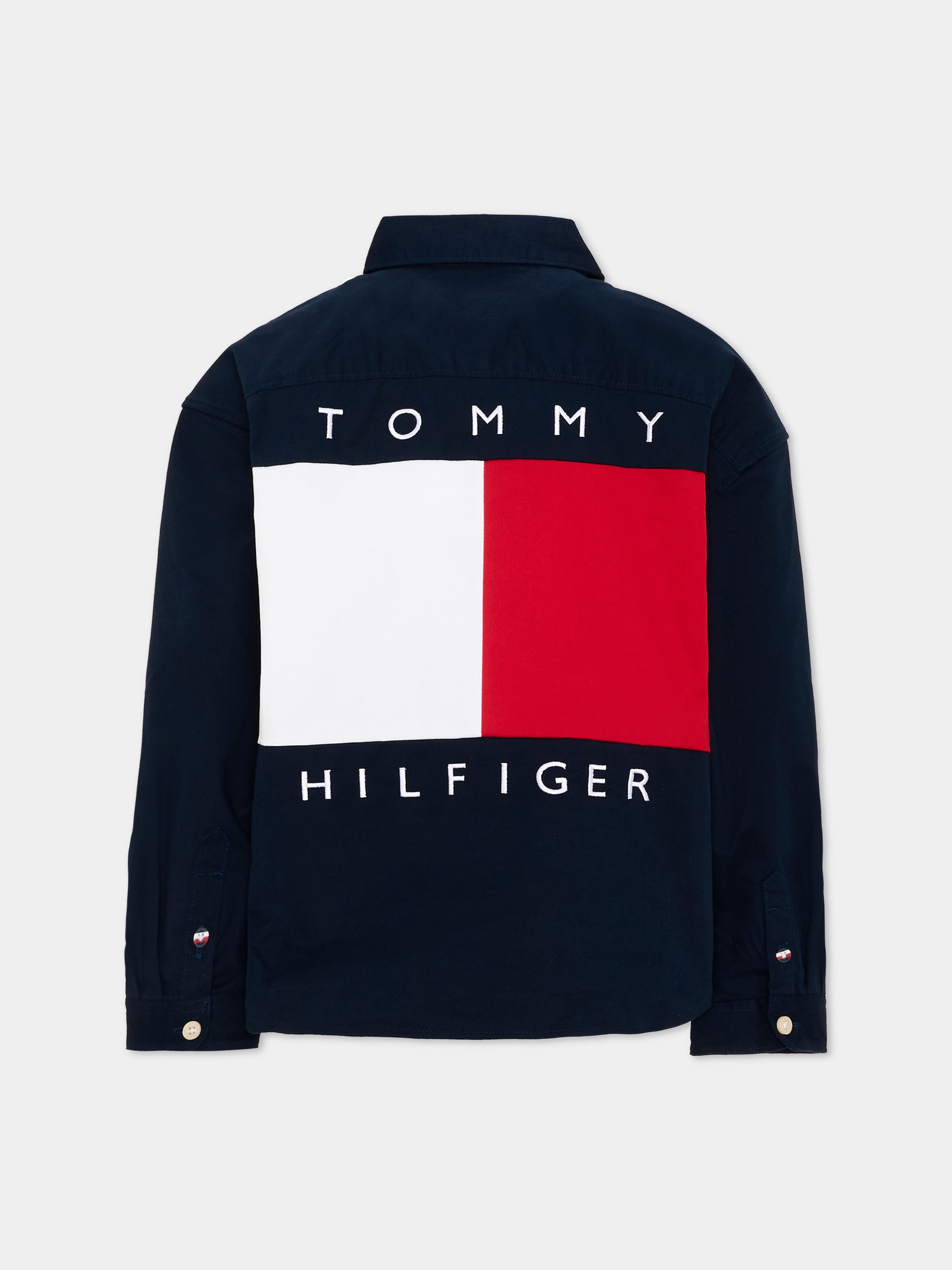 Camicia a manica lunga denim per bambino color-block,Tommy Hilfiger Junior,KB0KB10065 C1G