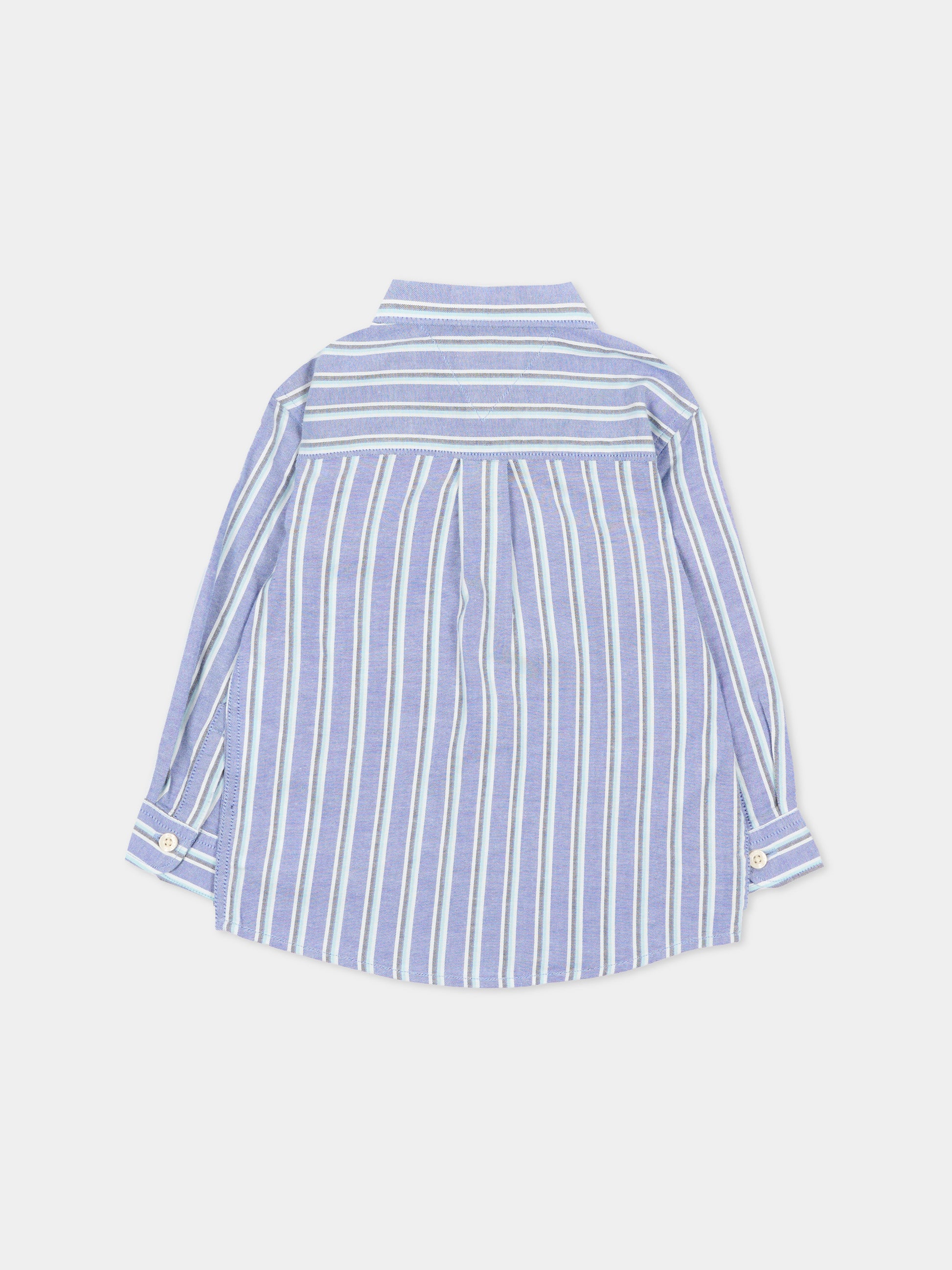 Camicia a manica lunga blu per bambino a righe,Tommy Hilfiger Junior,KB0KB10066 C8M_