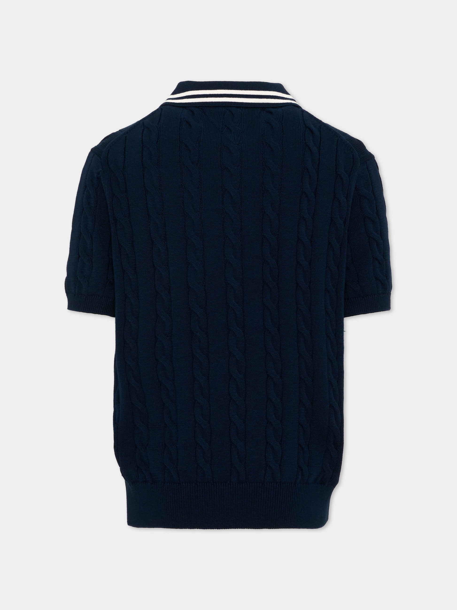 Polo a manica corta blu per bambino,Tommy Hilfiger Junior,KB0KB09754 C1G