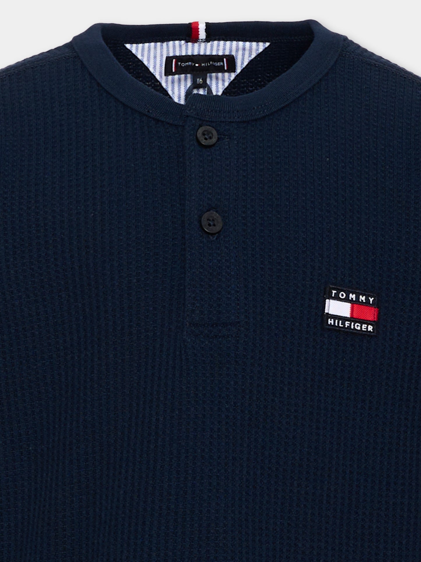 Maglione blu per bambini con logo,Tommy Hilfiger Junior,KB0KB10166 C1G