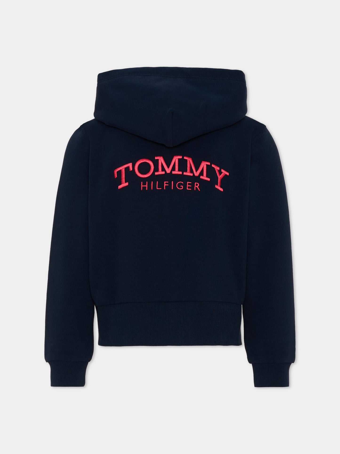 Felpa con cappuccio blu per bambina logo,Tommy Hilfiger Junior,KG0KG08988 C1G