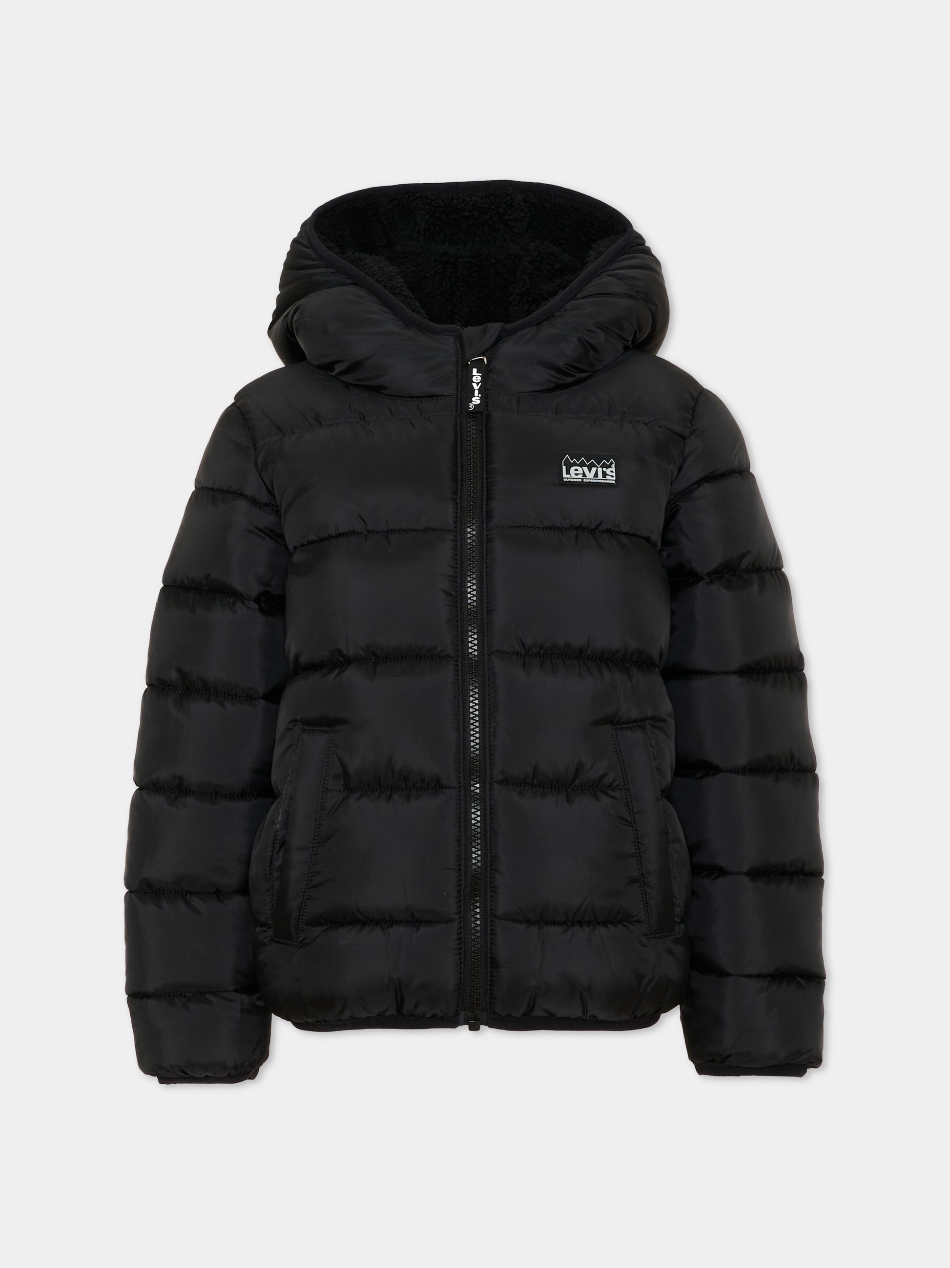 Piumini nero per bambino con logo,Levi's Kids,8EN628 023