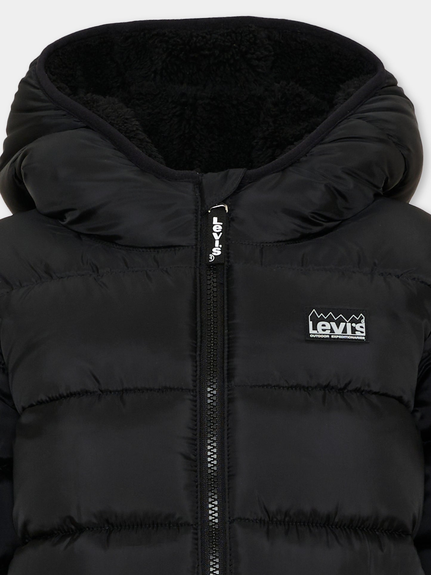 Piumini nero per bambino con logo,Levi's Kids,8EN628 023