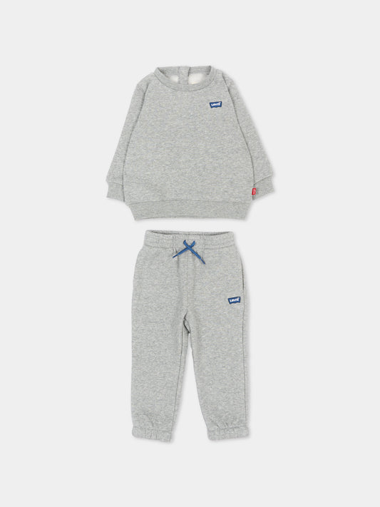 Completo sportivo lungo grigio per neonato,Levi's Kids,6EP012 C87