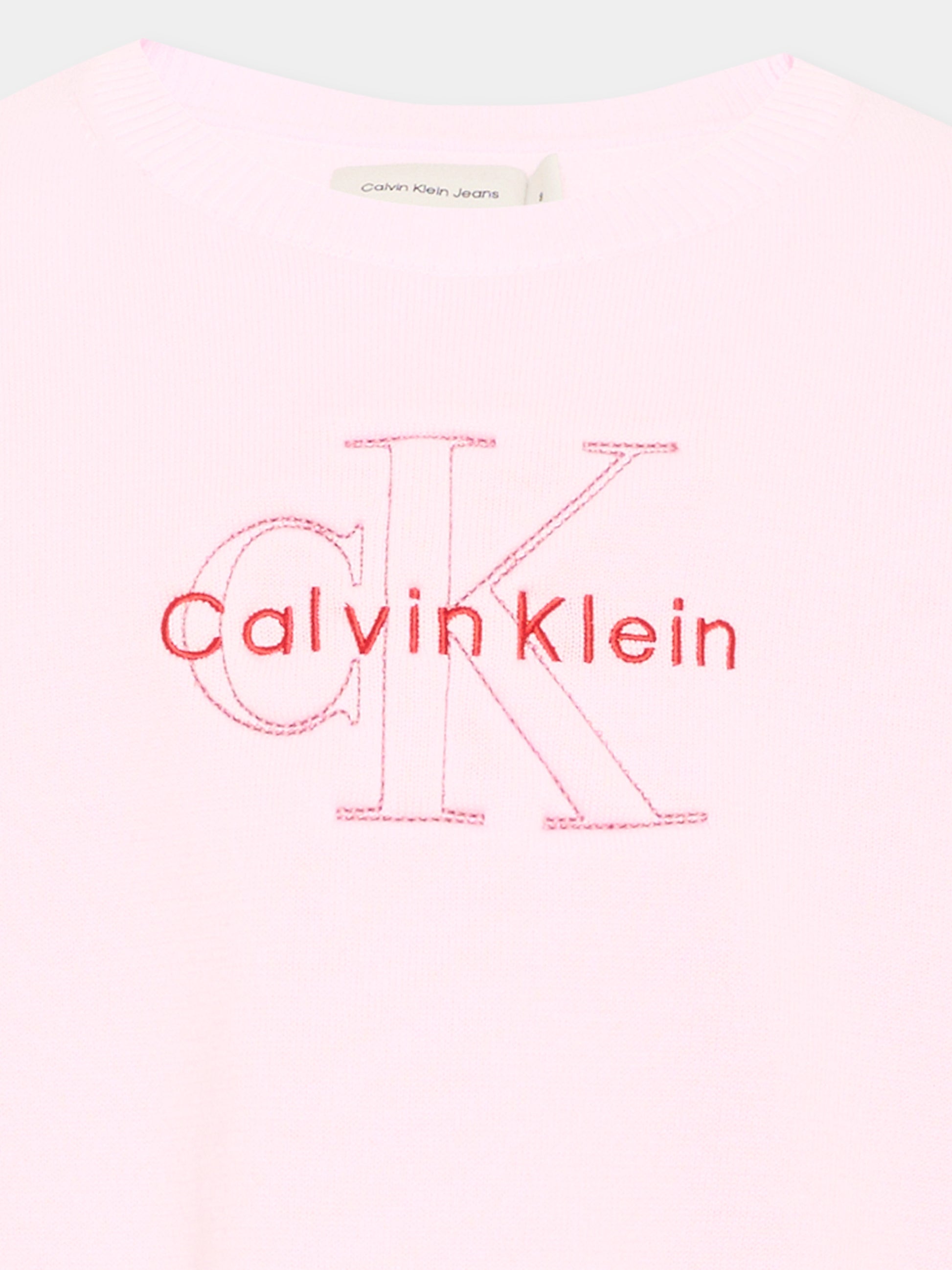 Maglione rosa logo per bambina,Calvin Klein Kids,IG0IG03075 TN9