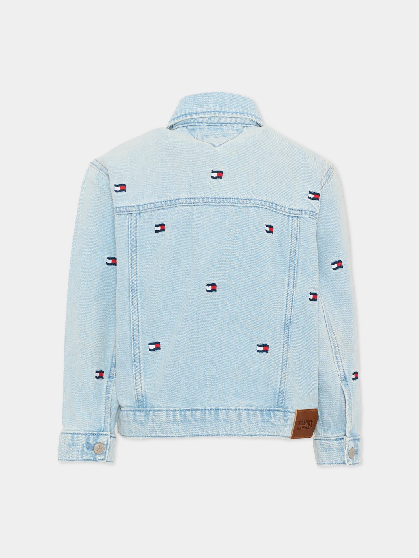 Giubbotto di jeans denim per bambini logo,Tommy Hilfiger Junior,KB0KB10397 1AA