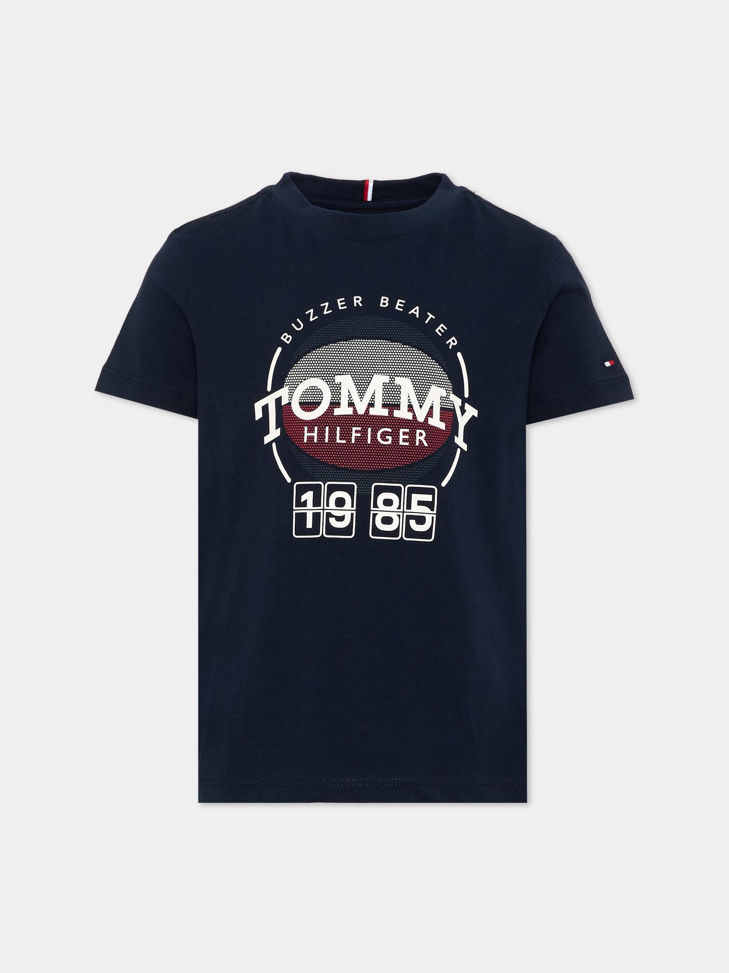 T-shirt a manica corta blu per bambino logo,Tommy Hilfiger Junior,KB0KB10277 C1G